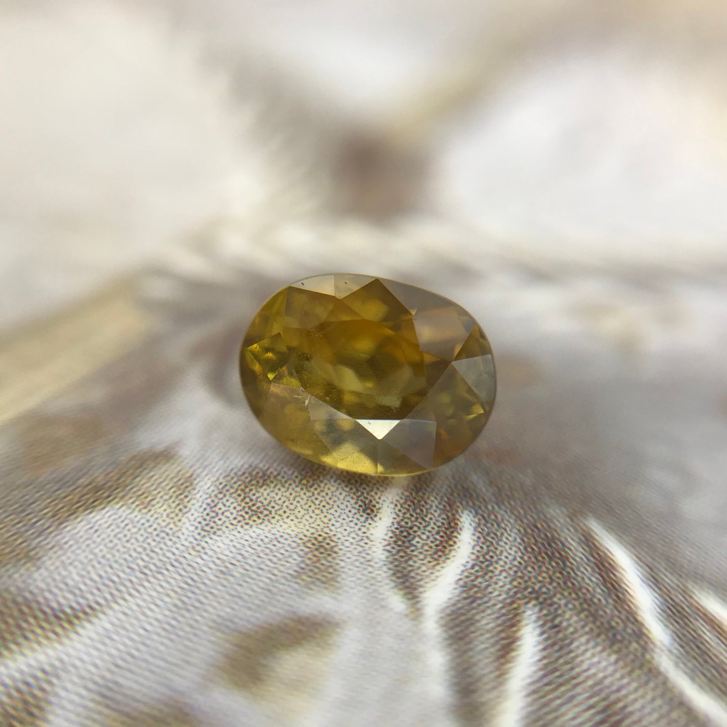 1.14 ct Natural Sphene 7x5mm Oval Cut, 1 carat Greenish Yellow Sphene, 1 carat Sphene, Loose Gemstone, Unmounted Stone, Earth Mined Gem