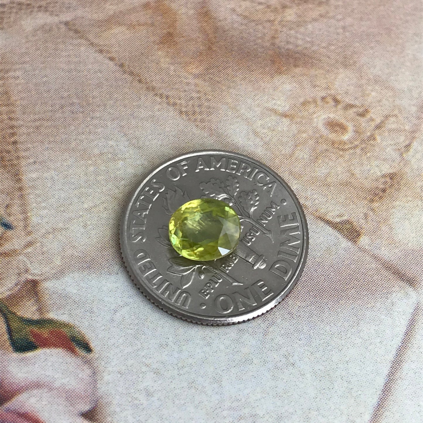 Yellowish Green Sphene 6.5x5.5mm Oval Cut 0.99 carat, Natural Madagascar Sphene, Faceted Loose Titanite