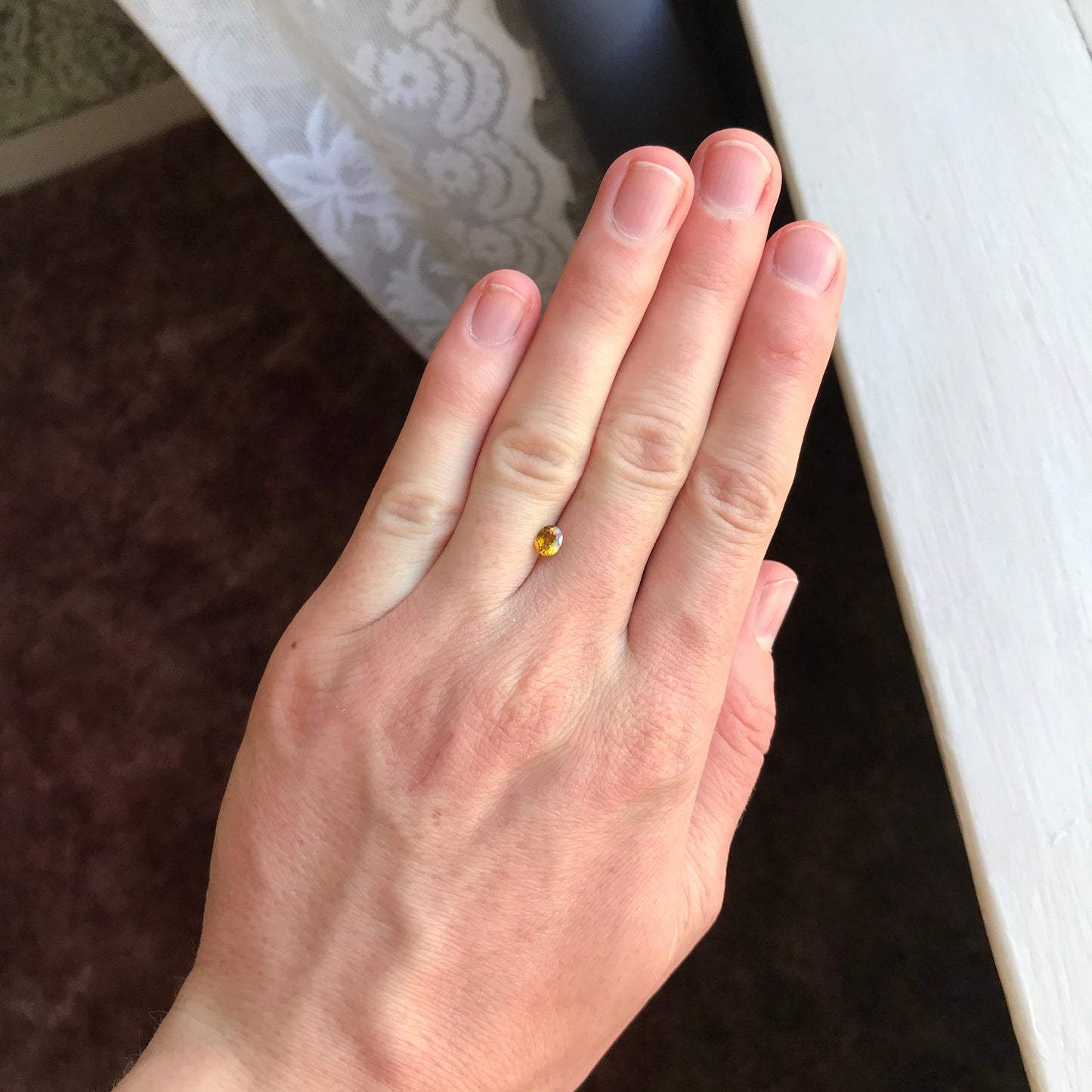 Natural Yellow Sapphire 0.51 carat 5x4mm Oval Cut Beryllium Treated Sapphire, Gem Faceted Loose Gemstone,