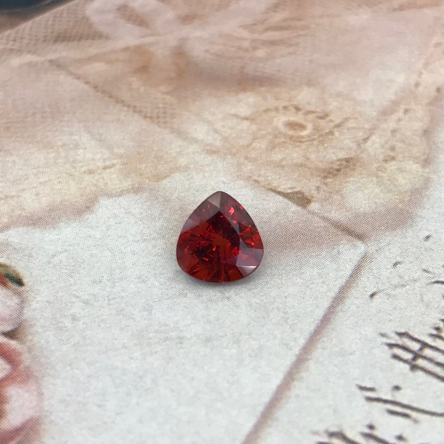 Natural Orange Red Spessartite Garnet 7.7x7.4mm Fat Pear 2.29 carat Faceted Gemstone Loose Gem Red Orange Garnet