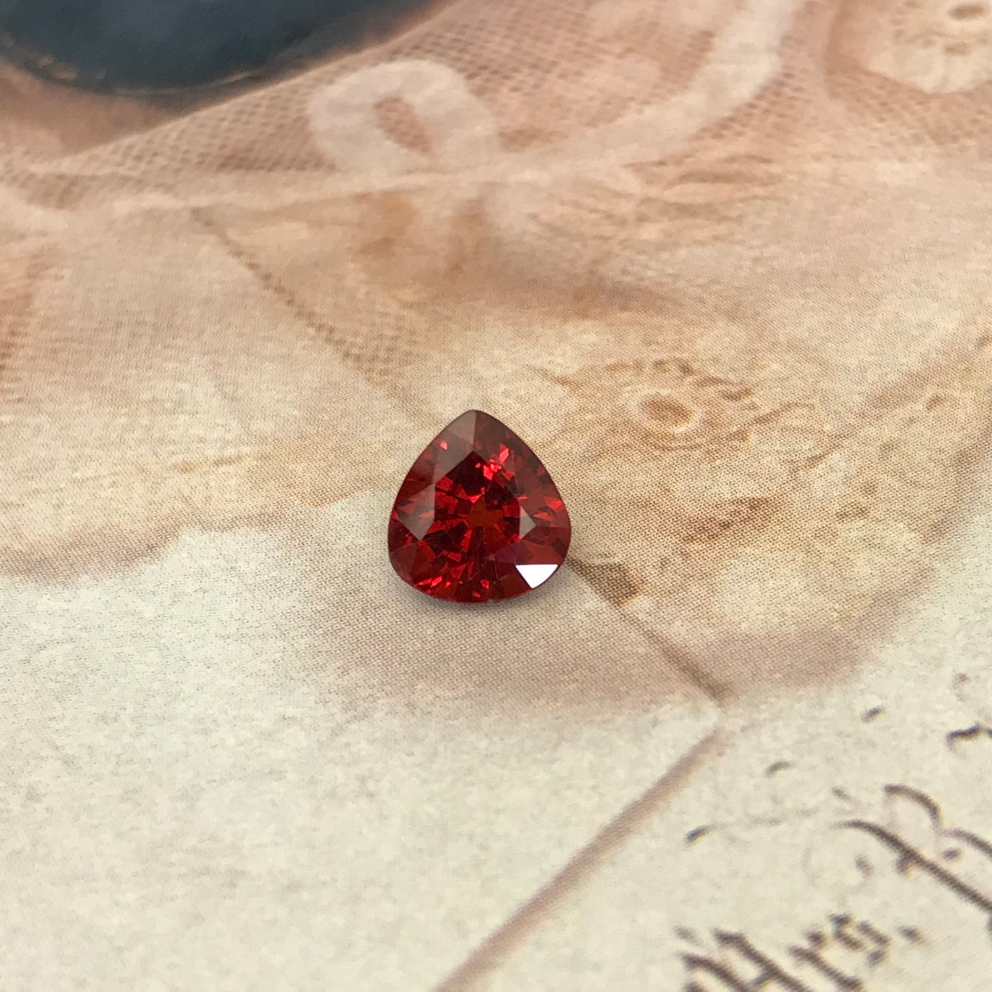 Natural Orange Red Spessartite Garnet 7.7x7.4mm Fat Pear 2.29 carat Faceted Gemstone Loose Gem Red Orange Garnet