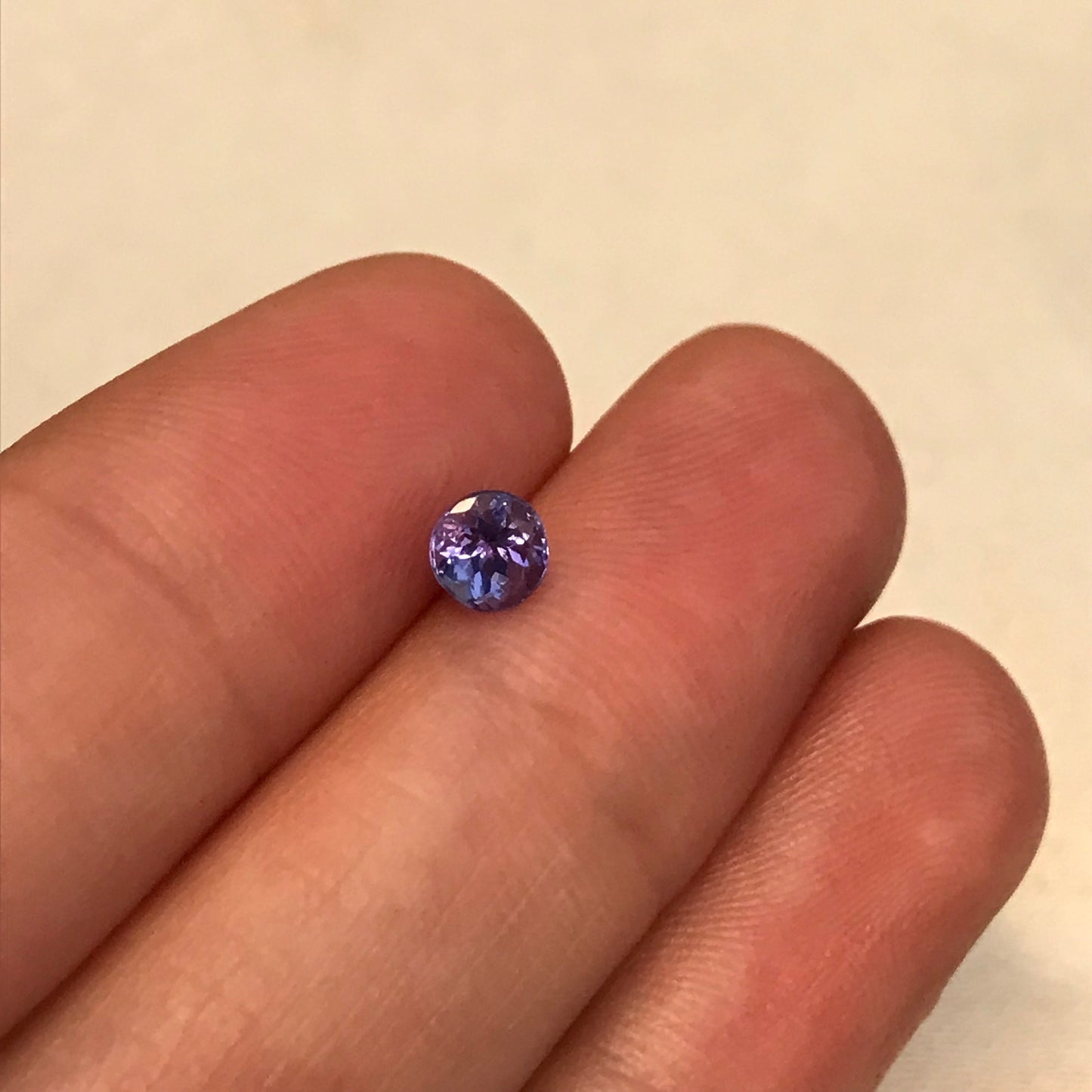 Natural Violet Blue Tanzanite 0.53 Carat 4.5mm Round Cut, Faceted Loose Unmounted Gemstone