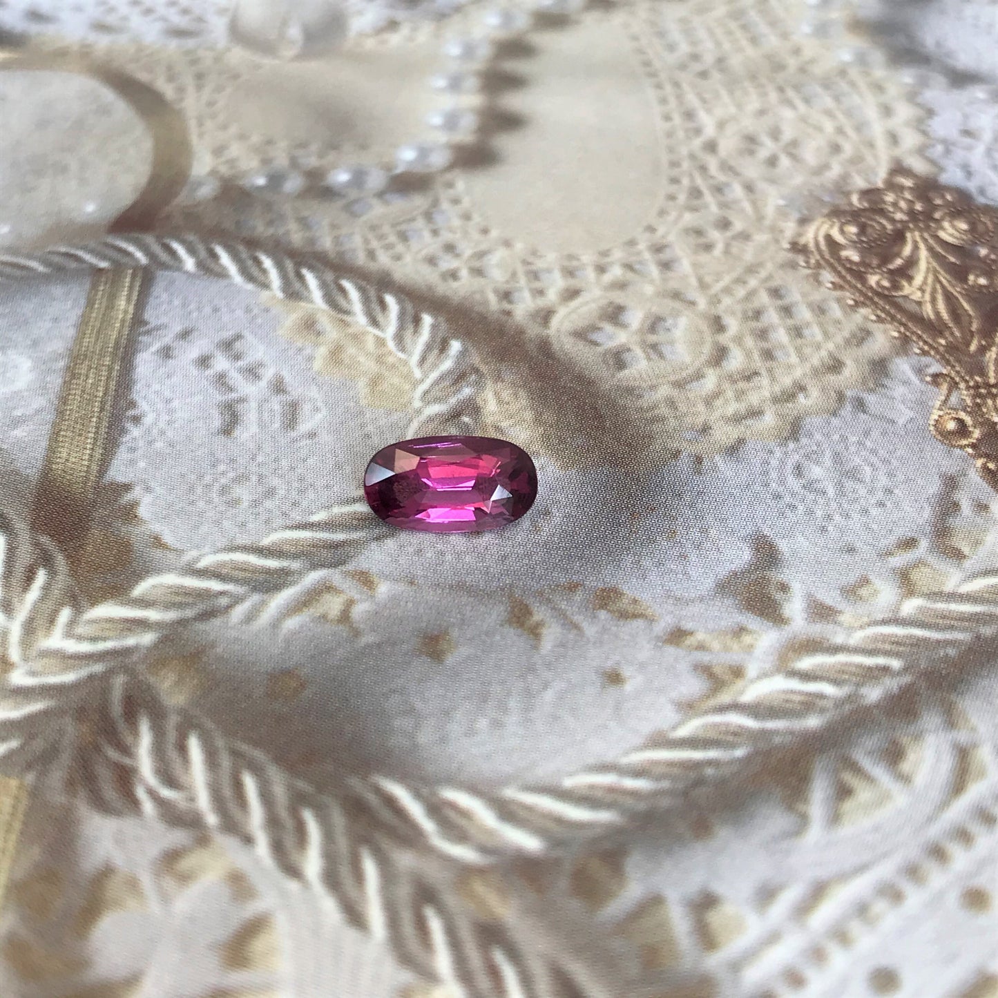 Natural Rhodolite Garnet, 1.23 carat, 8.6 x 4.7 mm Pinkish Purple Garnet, Faceted Long Oval Cut Raspberry Garnet Gem, Pink Garnet