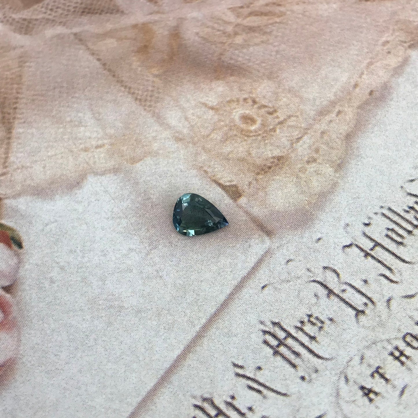 Natural Blue Green Sapphire 6.7x5mm Pear Cut 0.72 carat Corundum Faceted Loose Unmounted Gemstone Earth Mined Genuine Stone