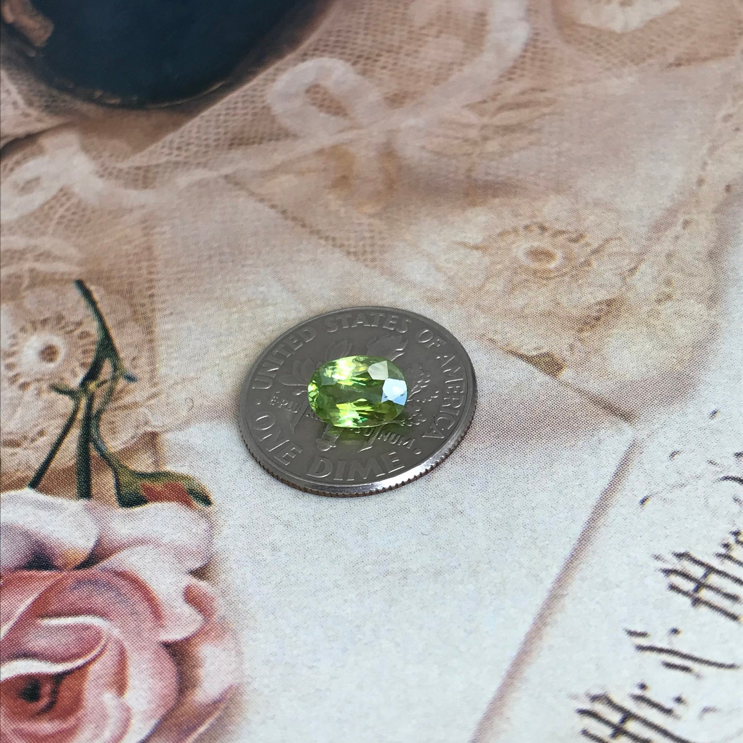 1.10 ct Yellowish Green Sphene 7x5mm Oval Cut, Natural Madagascar Sphene, Faceted Loose Titanite