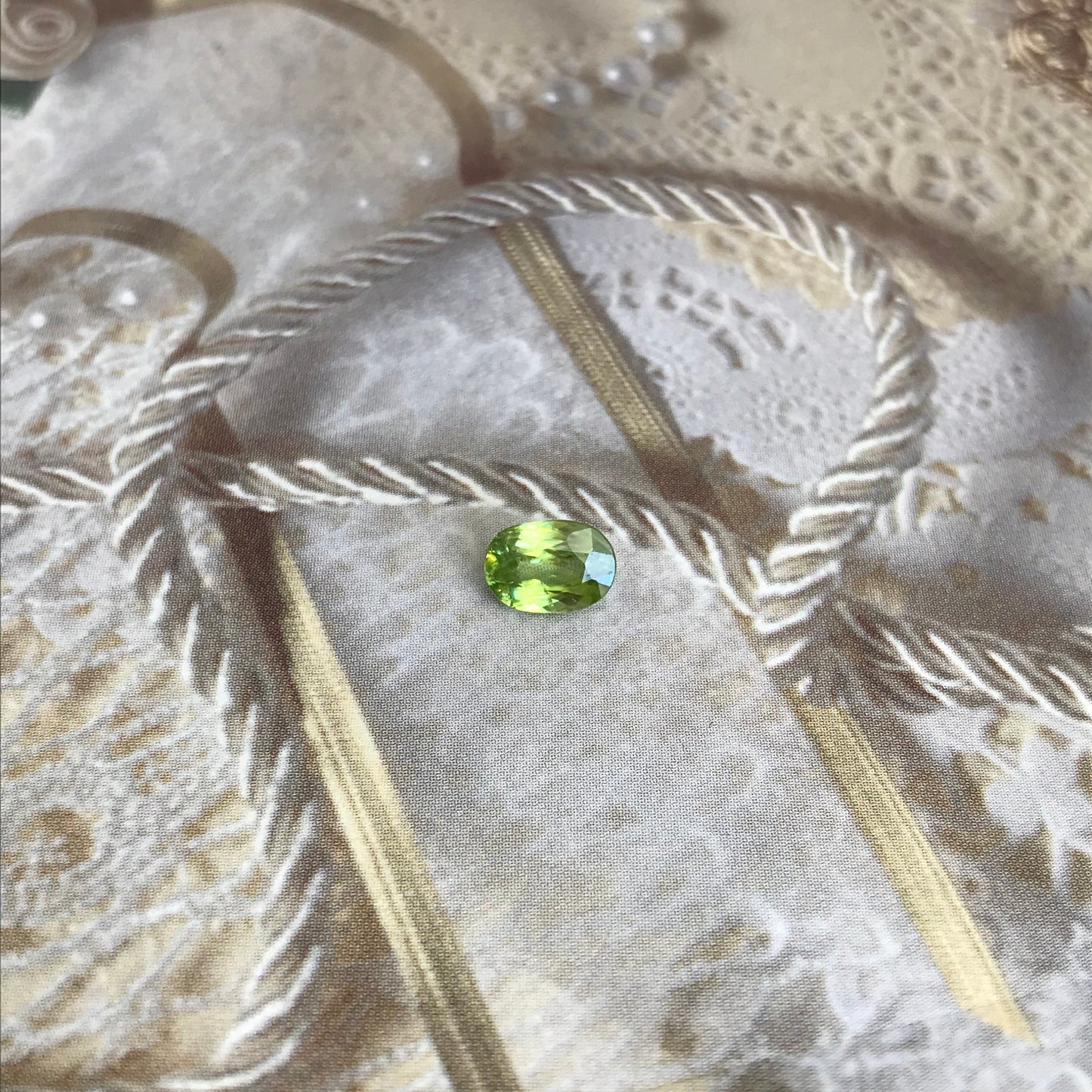 1.10 ct Yellowish Green Sphene 7x5mm Oval Cut, Natural Madagascar Sphene, Faceted Loose Titanite