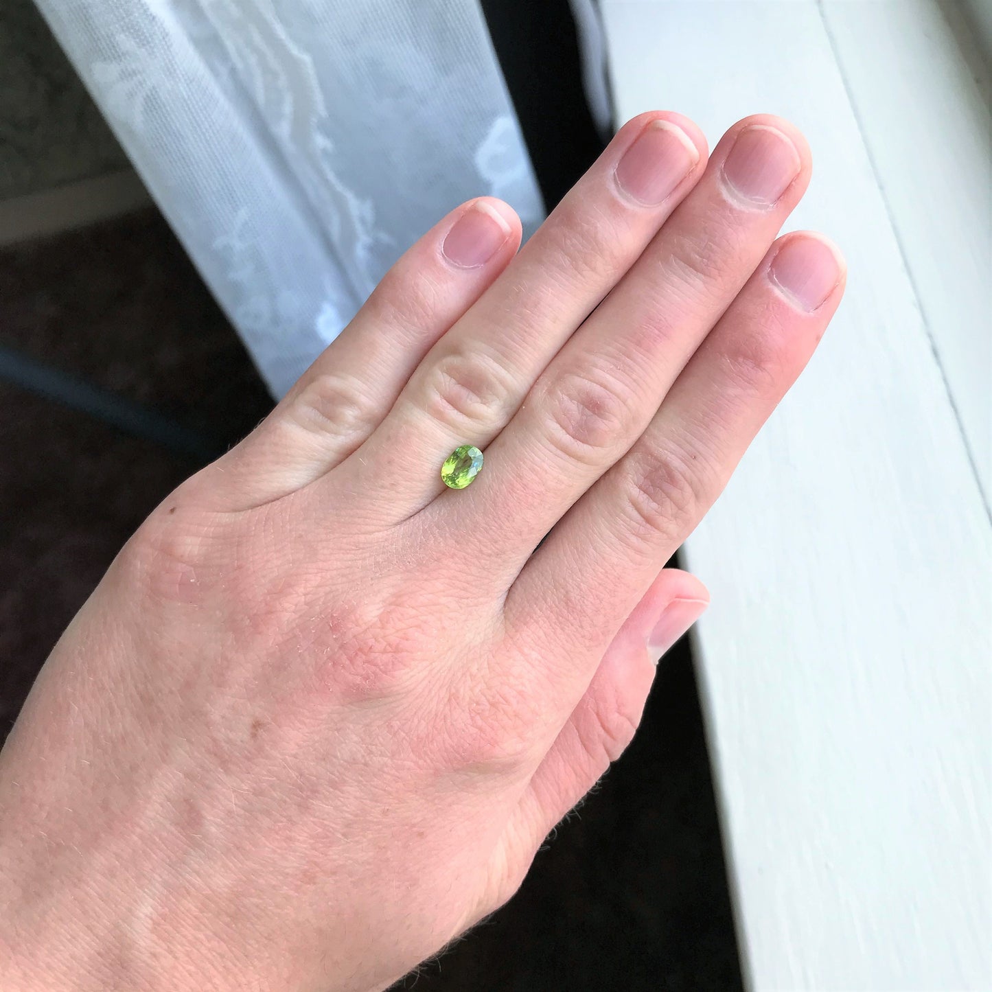 1.10 ct Yellowish Green Sphene 7x5mm Oval Cut, Natural Madagascar Sphene, Faceted Loose Titanite