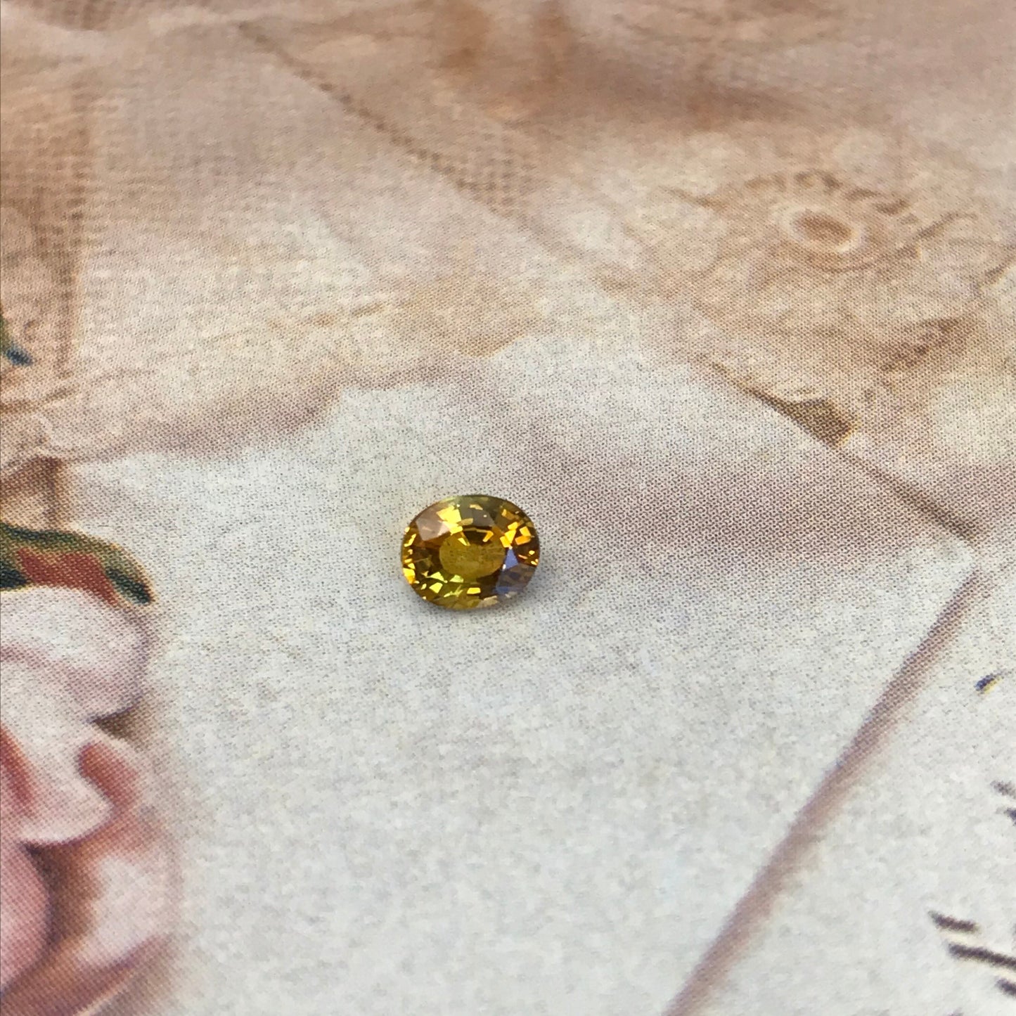 Natural Yellow Sapphire 0.51 carat 5x4mm Oval Cut Beryllium Treated Sapphire, Gem Faceted Loose Gemstone,