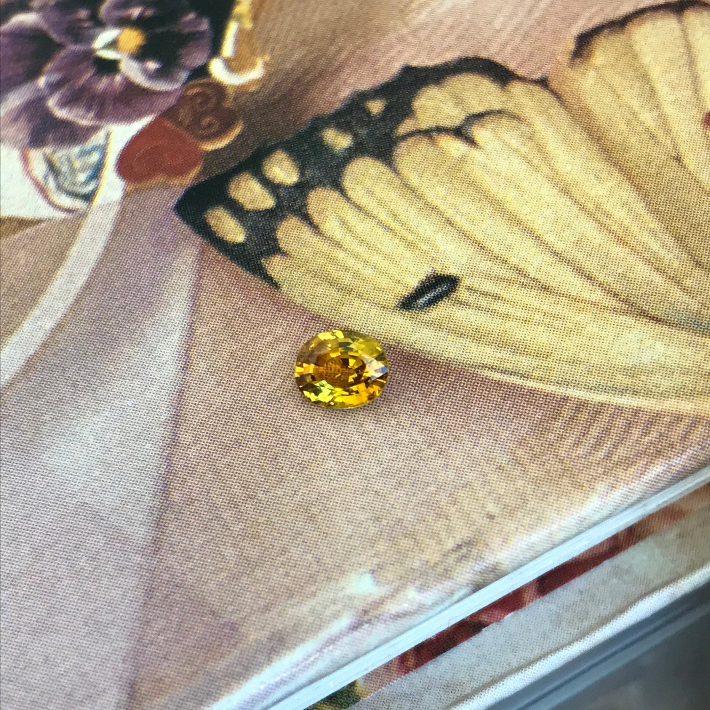 Natural Yellow Sapphire 0.51 carat 5x4mm Oval Cut Beryllium Treated Sapphire, Gem Faceted Loose Gemstone,