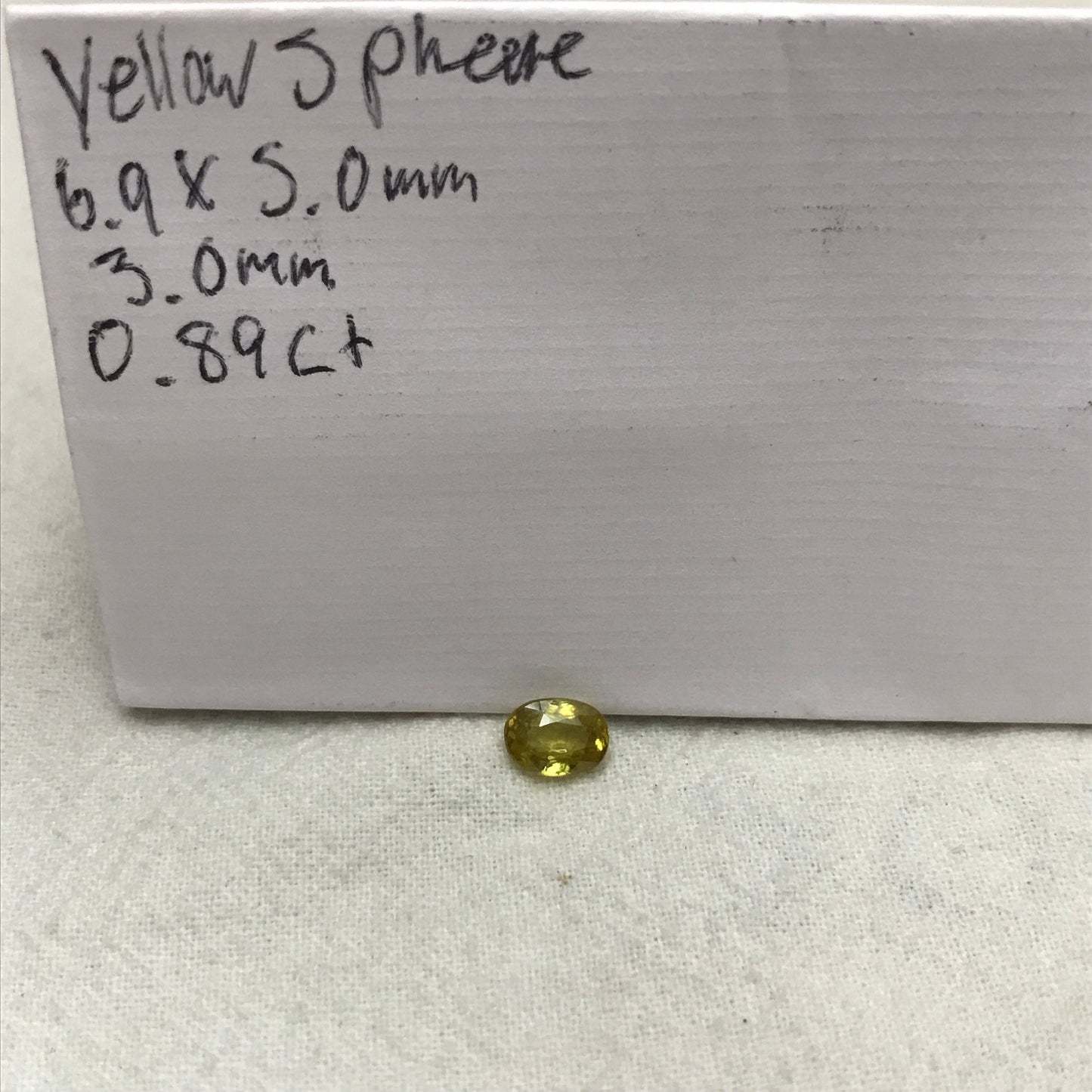 7x5mm Yellow Sphene, 0.89 Ct, Oval Cut, Rainbow Fire, Natural Madagascar Sphene, Faceted Loose Titanite