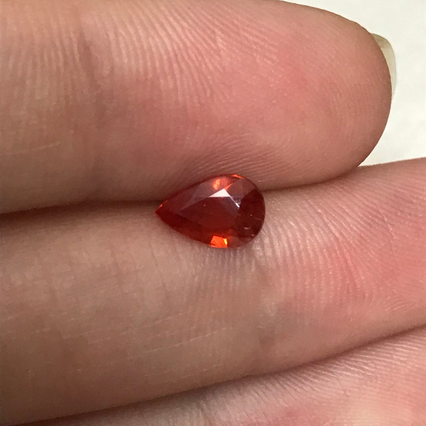 1 ct Natural Orange Sapphire 7.8x5.3mm Pear Cut Faceted Gem Loose Silky Sapphire, Orange Gemstone Earth Mined Beryllium Treated - BE TREATED