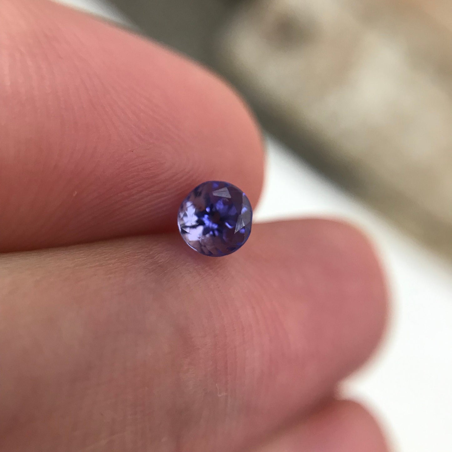 Natural Violet Blue Tanzanite 0.53 Carat 4.5mm Round Cut, Faceted Loose Unmounted Gemstone
