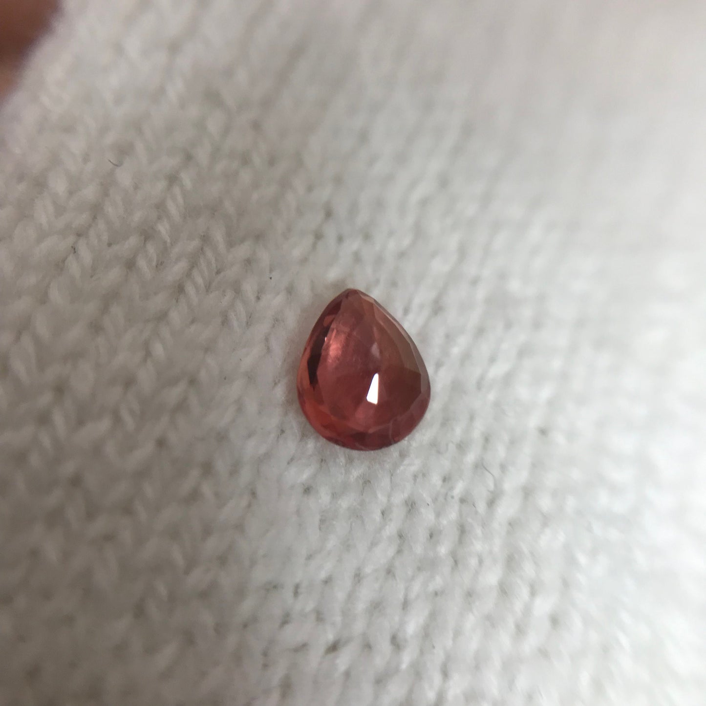 0.45 Carat Natural Orange Sapphire 5.2x4.3mm Pear Cut Faceted Gem Loose Orange Gemstone, Beryllium Treated - BE TREATED