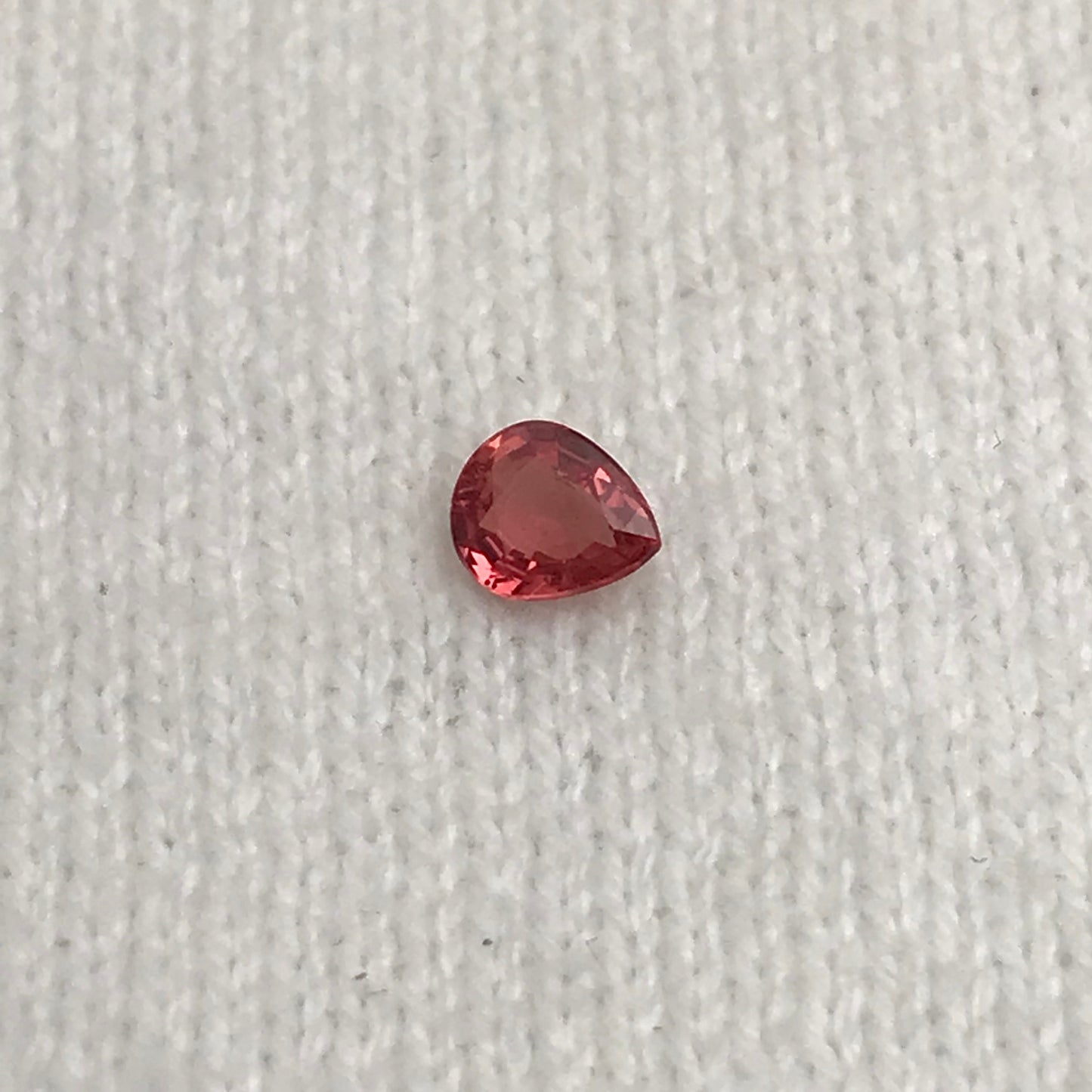0.45 Carat Natural Orange Sapphire 5.2x4.3mm Pear Cut Faceted Gem Loose Orange Gemstone, Beryllium Treated - BE TREATED