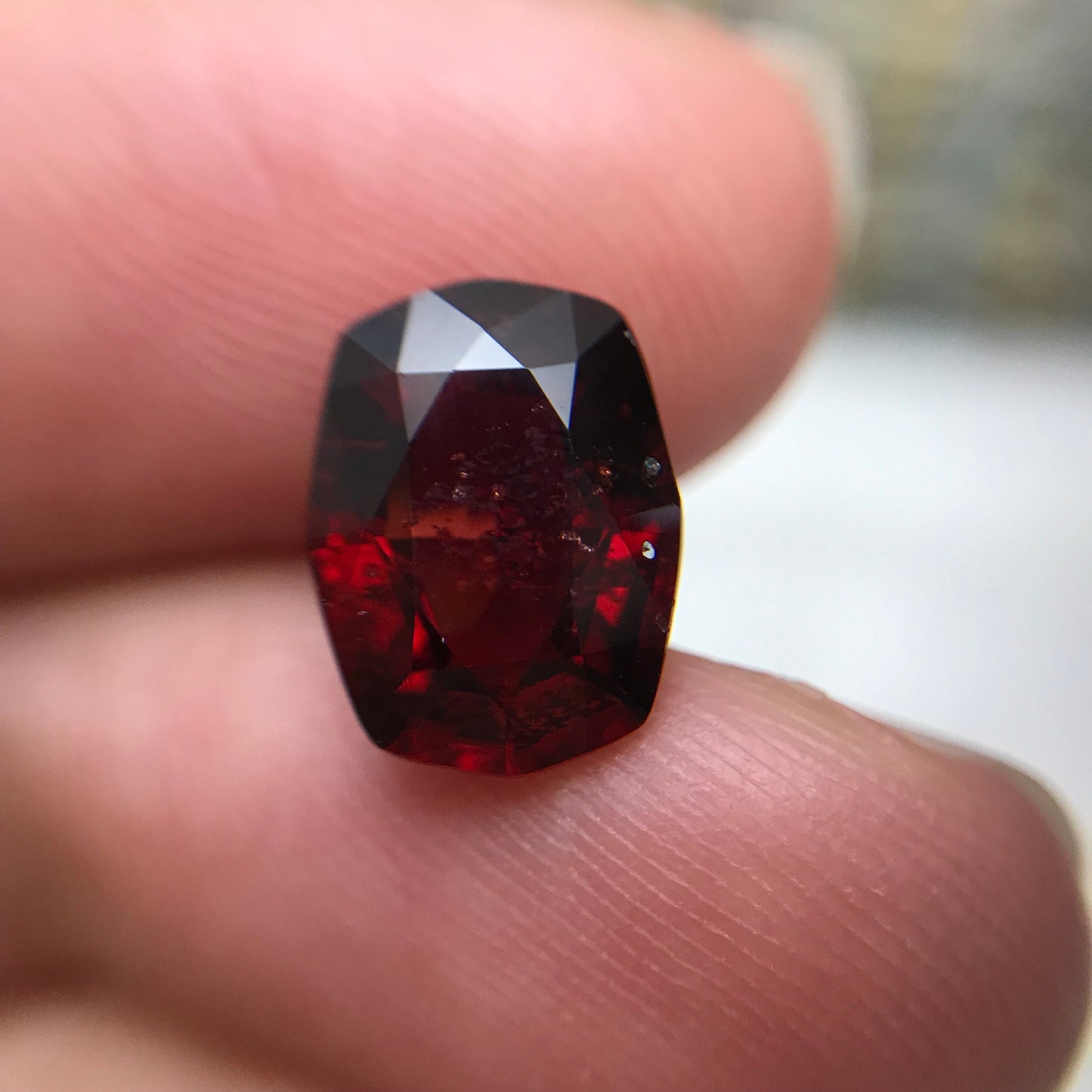 Natural Deep Red Garnet, 3.52 carat, 10.4x8mm Oval Cut, Included Faceted Loose Gemstone, 10.5x8mm