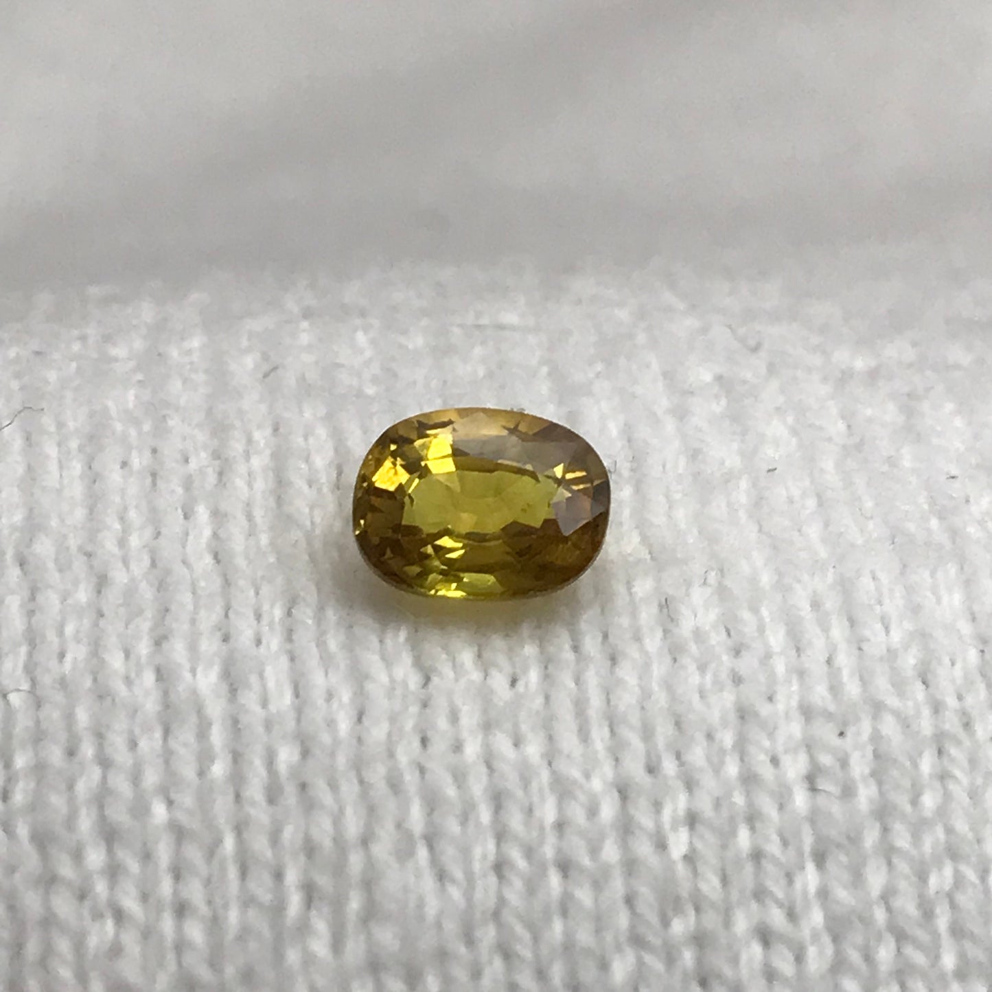 Natural Yellow Sapphire 1.26 carat 6.8x5.2mm Oval Cut Beryllium Treated Sapphire, Faceted Loose Gemstone, BE Treated