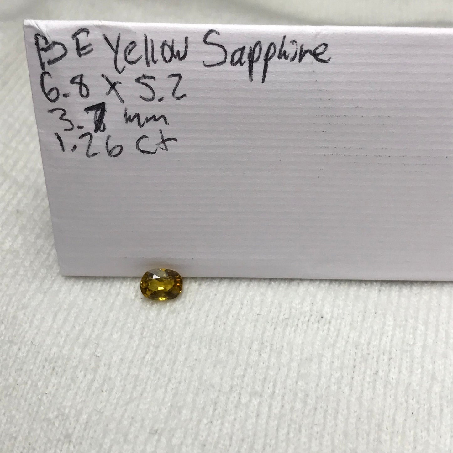 Natural Yellow Sapphire 1.26 carat 6.8x5.2mm Oval Cut Beryllium Treated Sapphire, Faceted Loose Gemstone, BE Treated