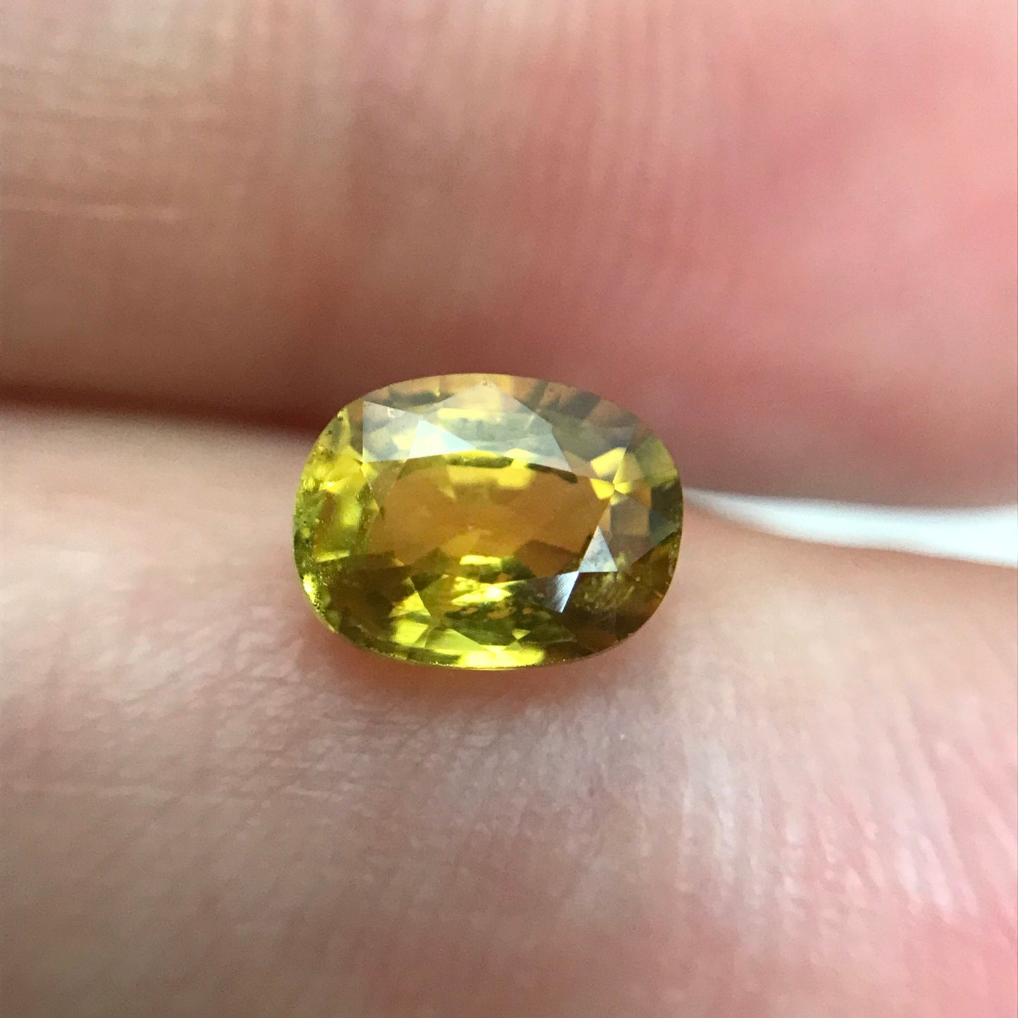 Natural Yellow Sapphire 1.26 carat 6.8x5.2mm Oval Cut Beryllium Treated Sapphire, Faceted Loose Gemstone, BE Treated