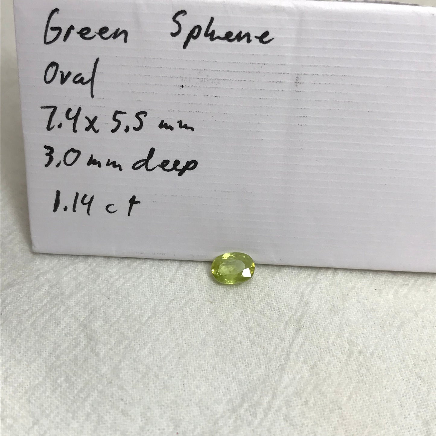 1.14 ct Yellowish Green Sphene 7.4x5.4mm Oval Cut, Natural Madagascar Sphene, Faceted Loose Gemstone
