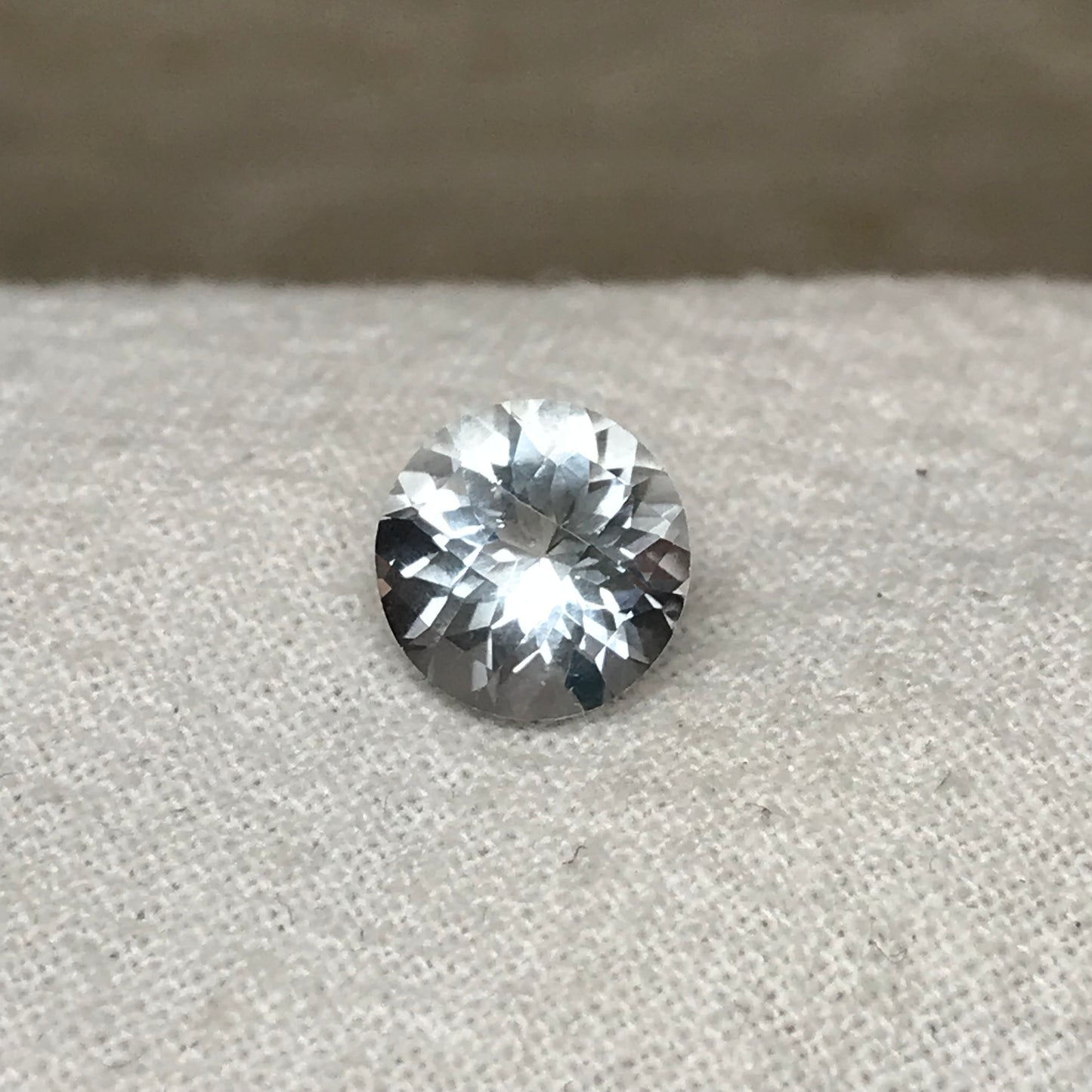 1.67 Carat Natural Faint Blue Aquamarine 7.8mm Round Cut, Faceted Loose Gemstone