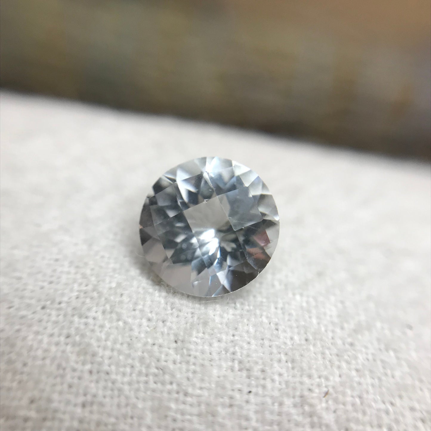 1.67 Carat Natural Faint Blue Aquamarine 7.8mm Round Cut, Faceted Loose Gemstone