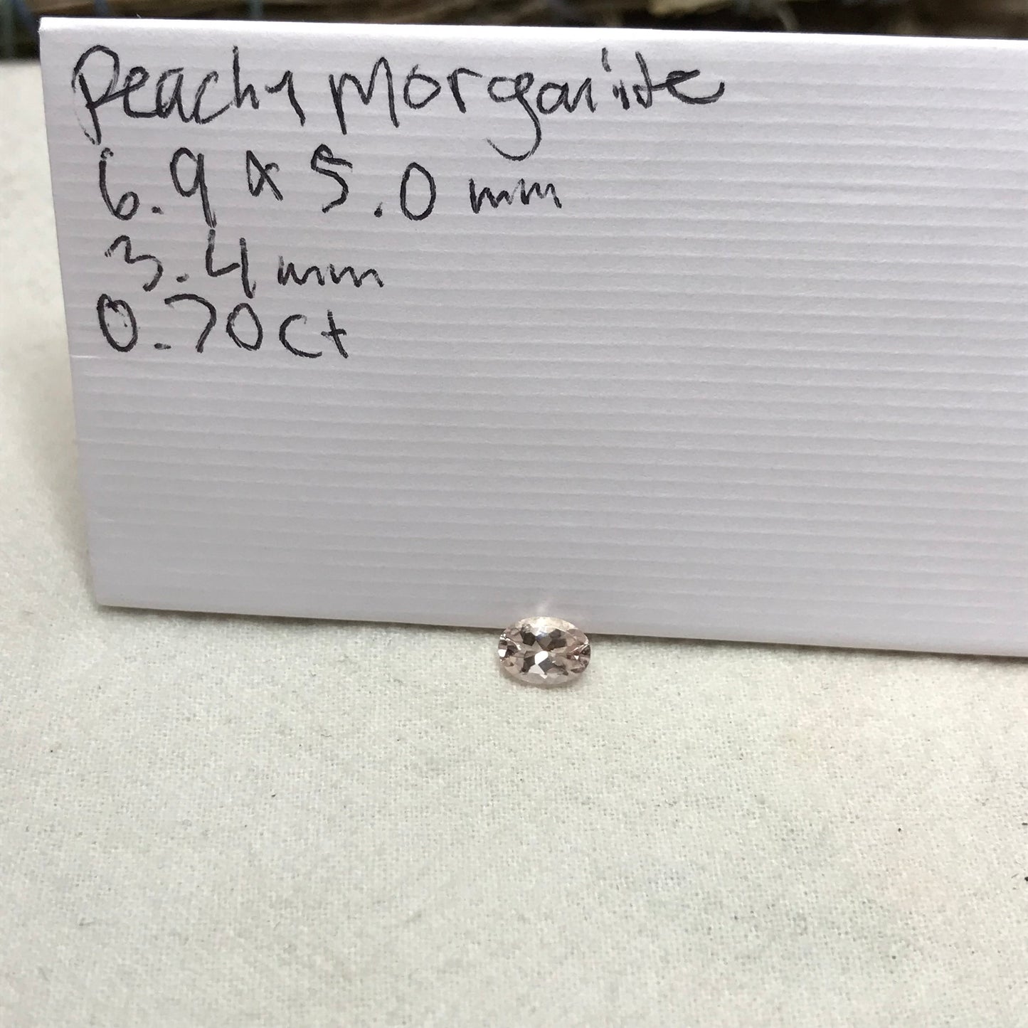 Peachy Pink Morganite 0.70 Carat 7x5mm Oval Cut, Faceted Loose Gemstone