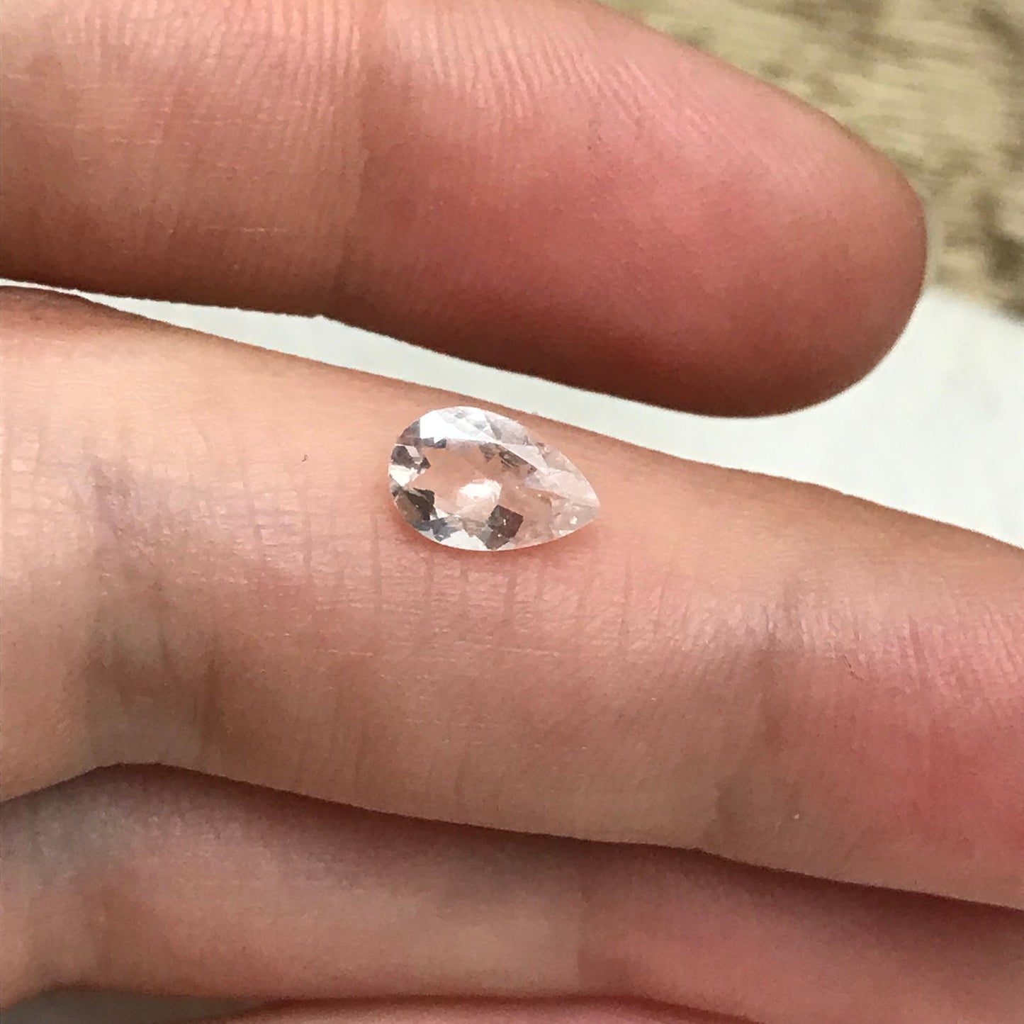 Light Pink Morganite 8x5mm 0.61 Carat Pear Cut Pink Loose Gem Unmounted Gemstone For Engagement Light Pink Gem