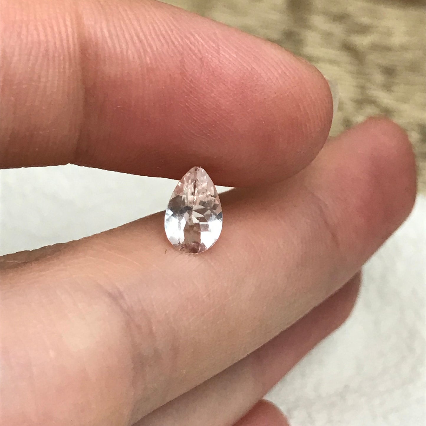 Light Pink Morganite 8x5mm 0.61 Carat Pear Cut Pink Loose Gem Unmounted Gemstone For Engagement Light Pink Gem