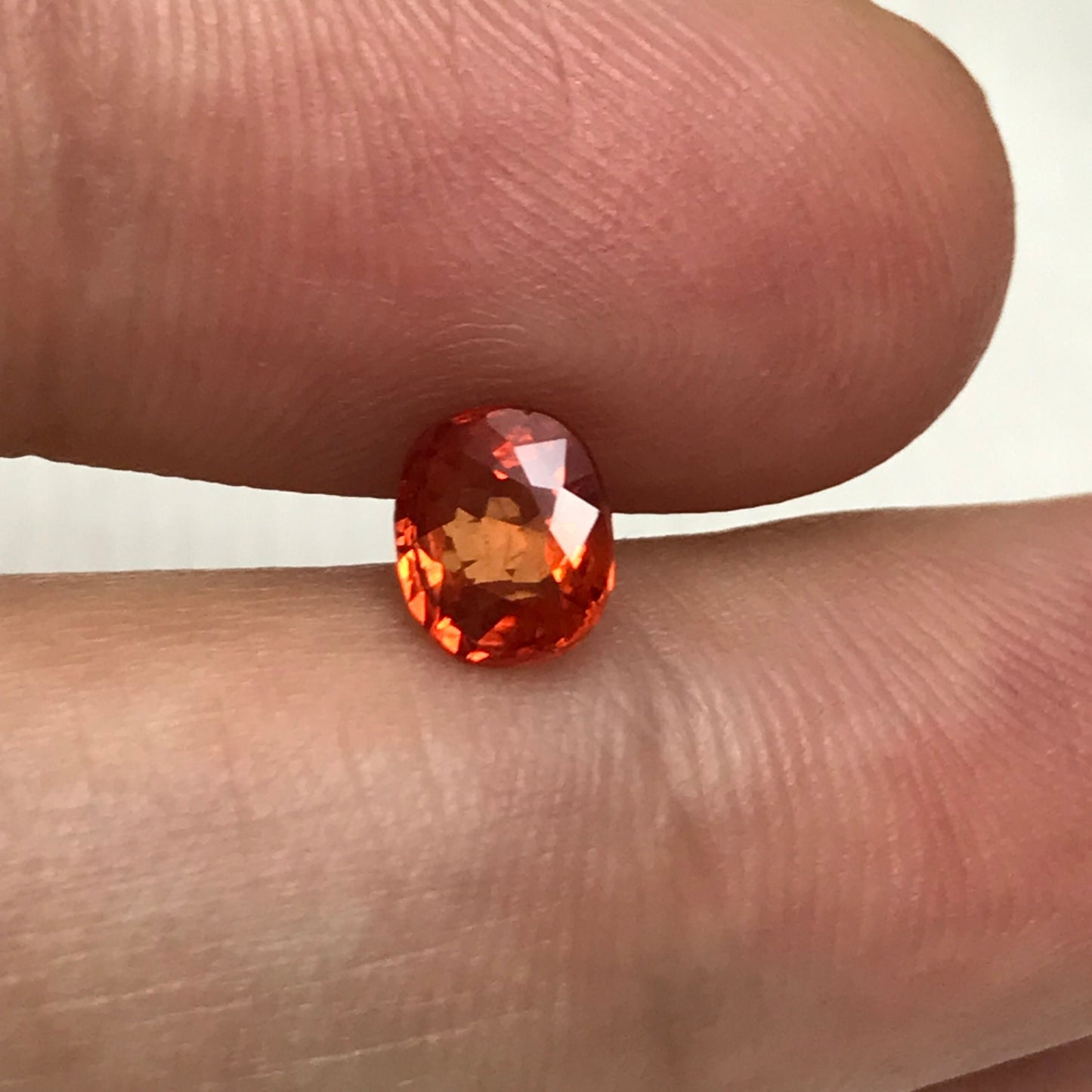 1.15 Ct Natural Orange Sapphire 6x5mm Oval Cut Faceted Gem Loose Reddish Orange Gemstone Earth Mined Beryllium Treated