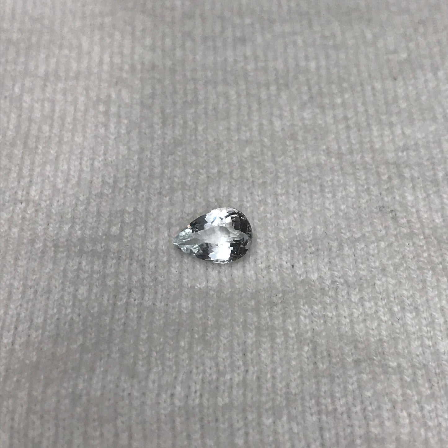 1.77 carat Natural Aquamarine, 10.4x7.2mm, Chipped Light Blue Pear Cut Loose Gem Faceted Gemstone Beryl March Birthstone