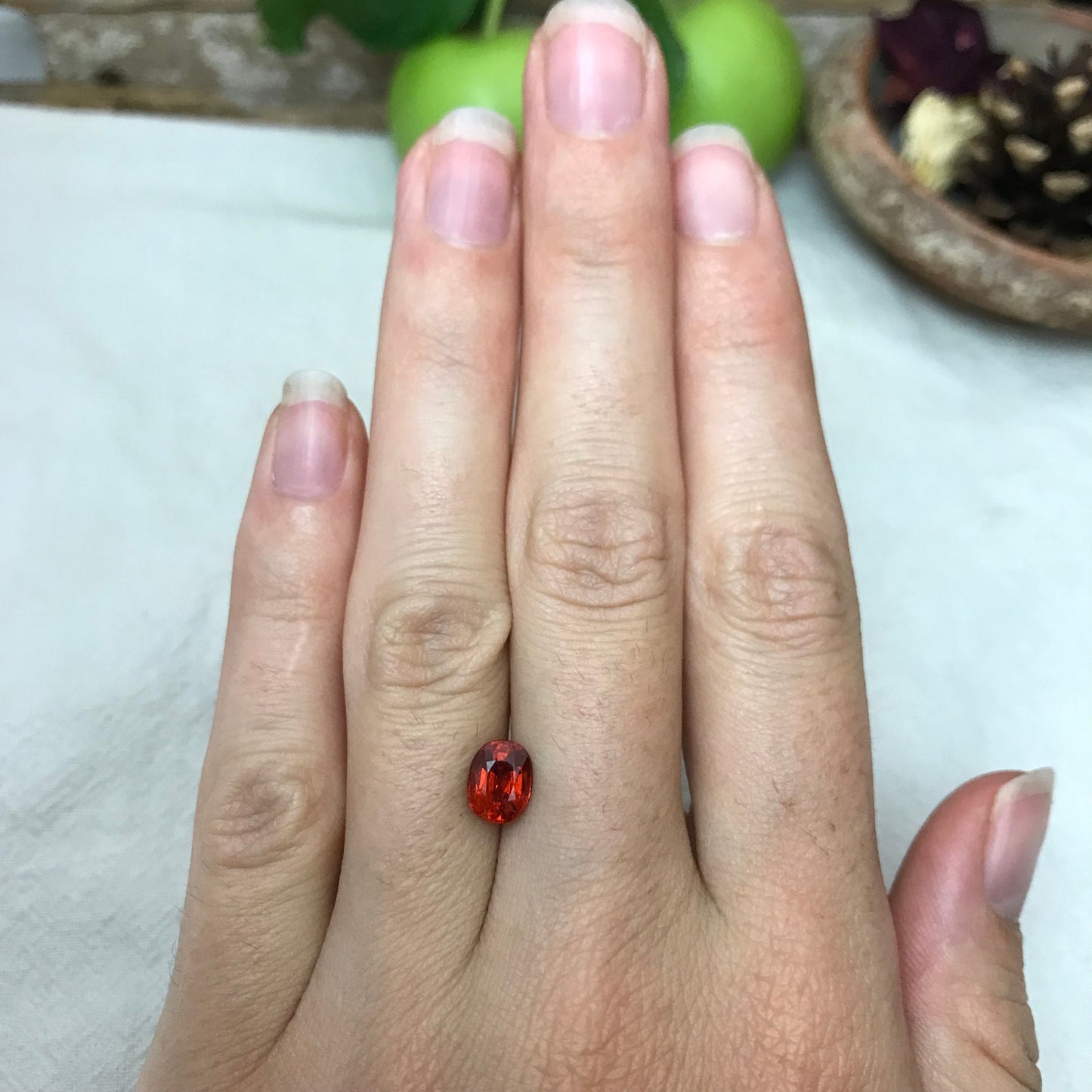 Natural Mandarin Spessartite Garnet 1.93 carats, 7.3x5.8mm Orange Red Faceted Garnet