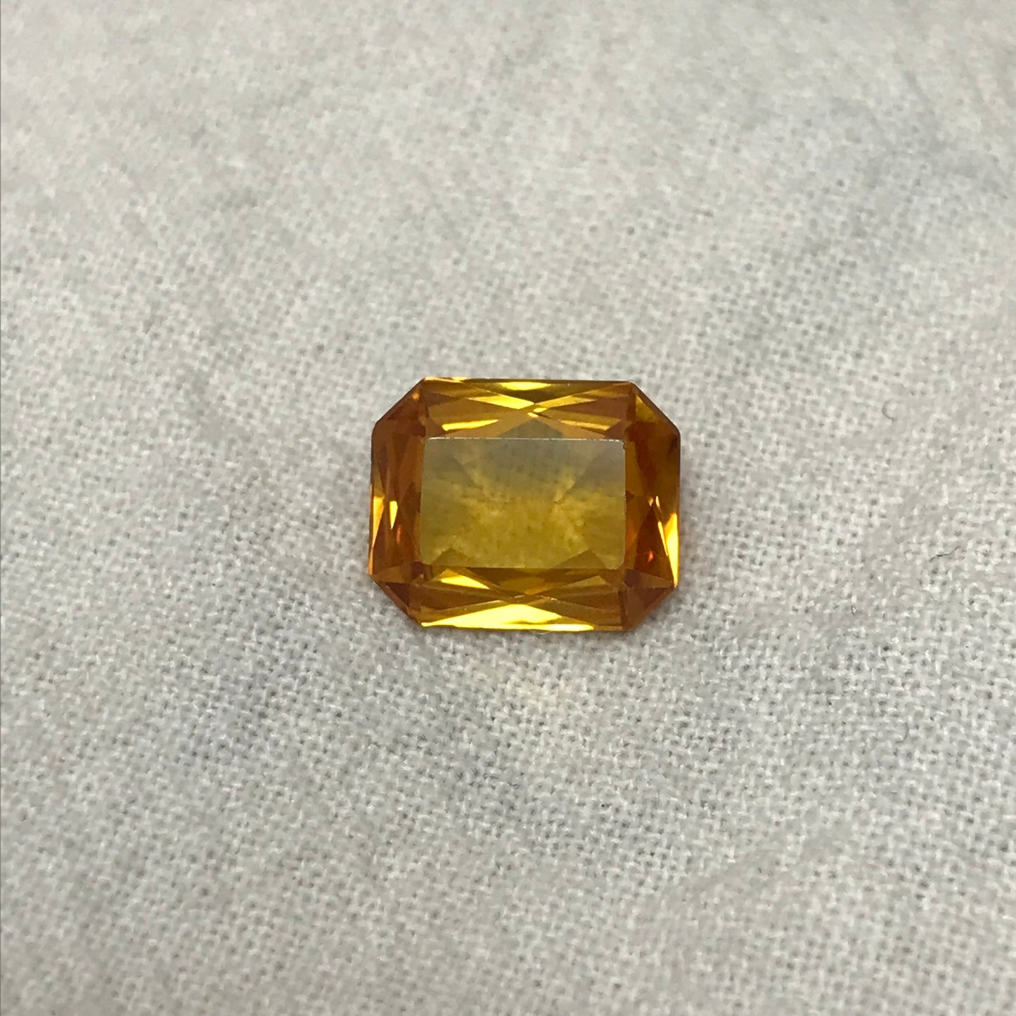 Orangey Yellow Lab Sapphire 3 Carat 10x8mm Rectangle Cut, Unmounted Faceted Loose Gemstones Synthetic Corundum