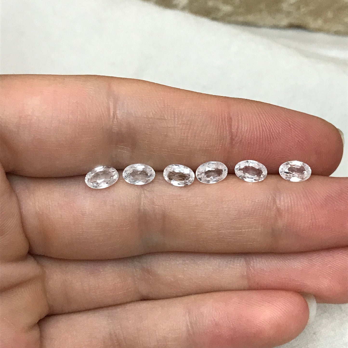 One-6x4mm Clear Zircon Oval Cut 0.69 to 0.84 carat Faceted Loose Gemstone,6.1x4.0mm to 6.3x4.3mm White Zircon, Diamond Substitute