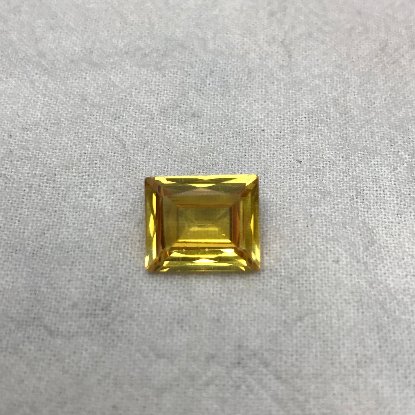 12x10mm Yellow Lab Sapphire Rectangle Cut 6.80 Carat Gem Loose Gemstone, Faceted Recycled/Reclaimed Lab Created Man Made Synthetic Corundum