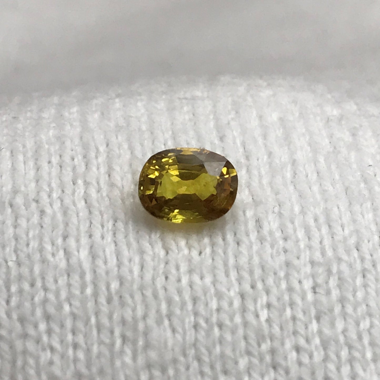 Natural Yellow Sapphire 1.26 carat 6.8x5.2mm Oval Cut Beryllium Treated Sapphire, Faceted Loose Gemstone, BE Treated
