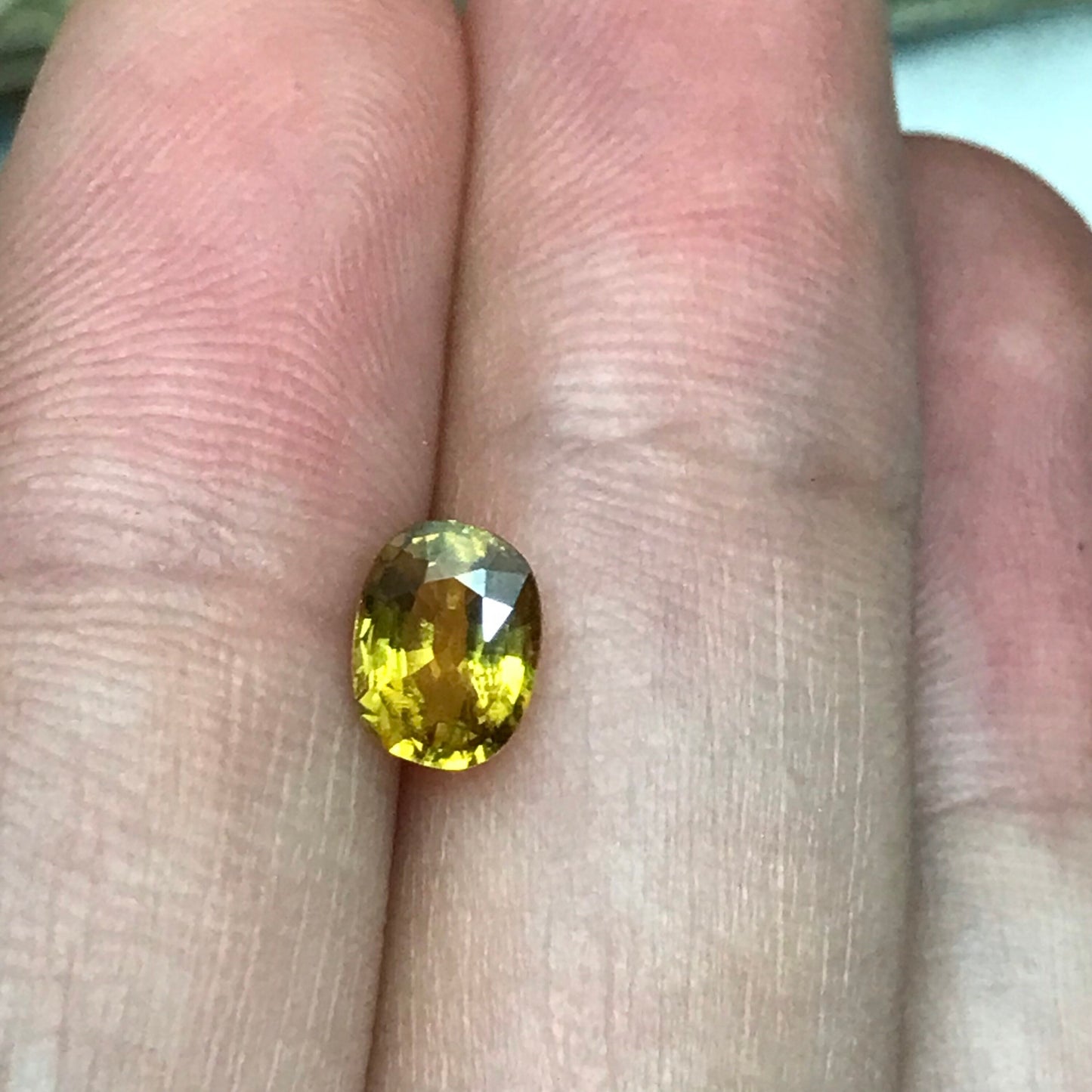 Natural Yellow Sapphire 1.26 carat 6.8x5.2mm Oval Cut Beryllium Treated Sapphire, Faceted Loose Gemstone, BE Treated