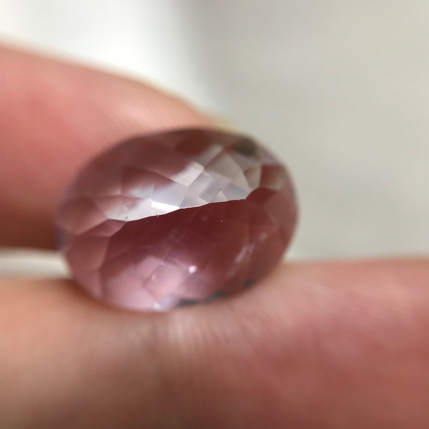 16x12mm Light Purple Amethyst, Checker Oval, 8.34 carat Loose Gem Reclaimed/Recycled Faceted Gemstone, February Birthstone