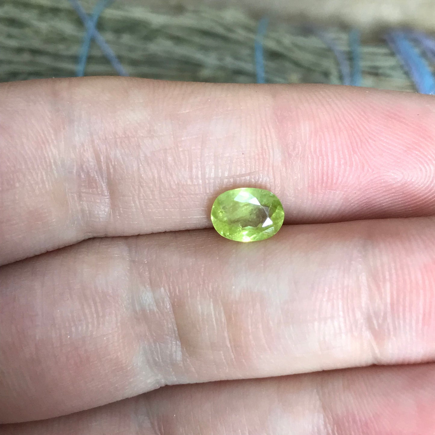 1.14 ct Yellowish Green Sphene 7.4x5.4mm Oval Cut, Natural Madagascar Sphene, Faceted Loose Gemstone