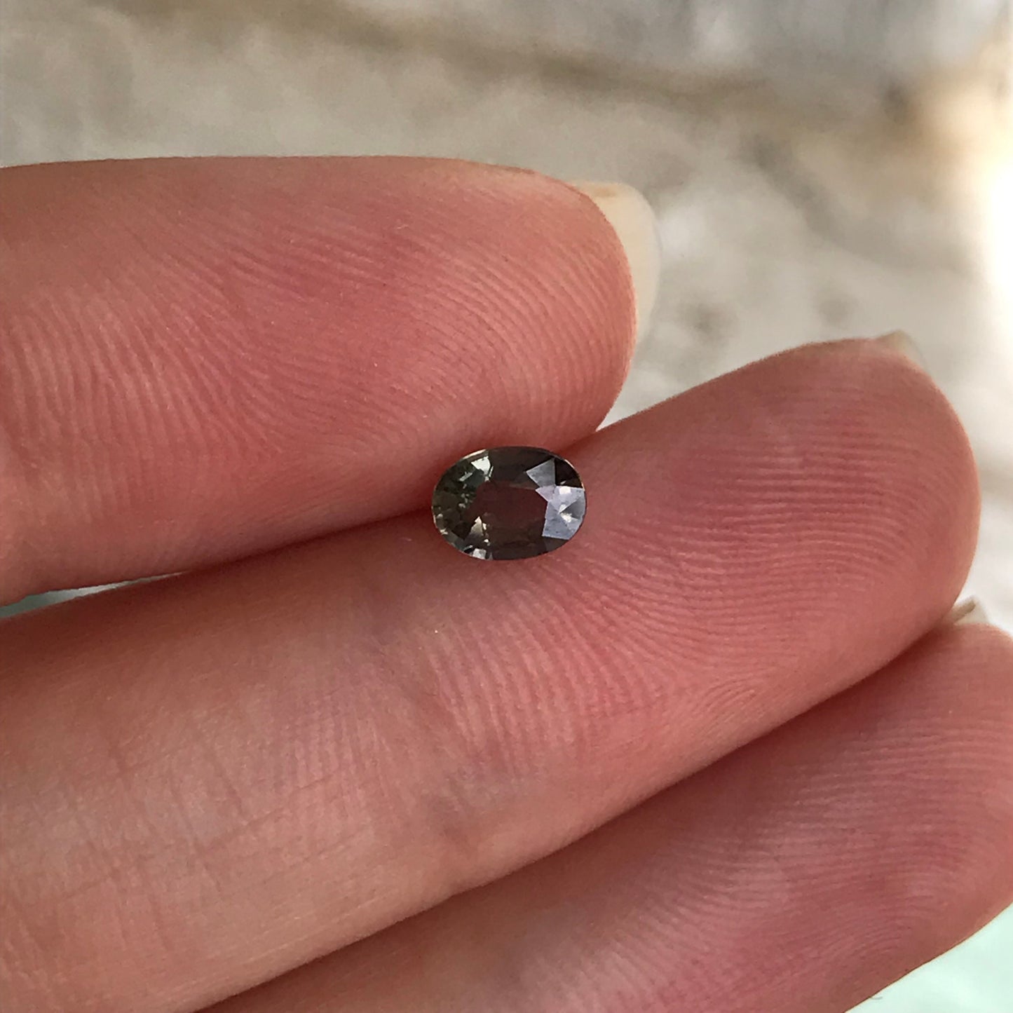Purple Green Sapphire 5.5x4.0mm Oval Cut 0.50 Carat, Heat Treated, Natural Madagascar Sapphire, Faceted Loose Unmounted Corundum Gemstone