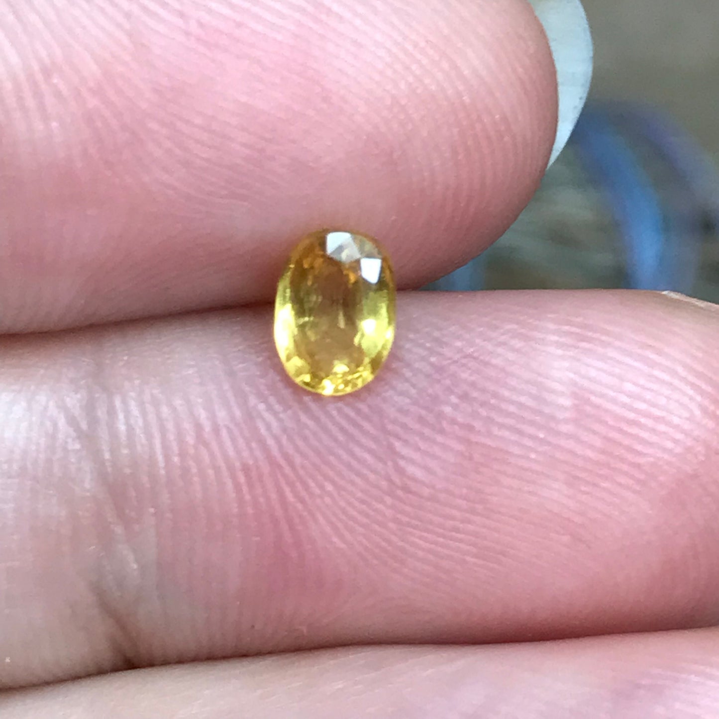 Natural Yellow Sapphire 0.67 Carat 5.8x4.1mm Oval Cut, Beryllium Treated Sapphire, Faceted Loose Gemstone, BE Treated