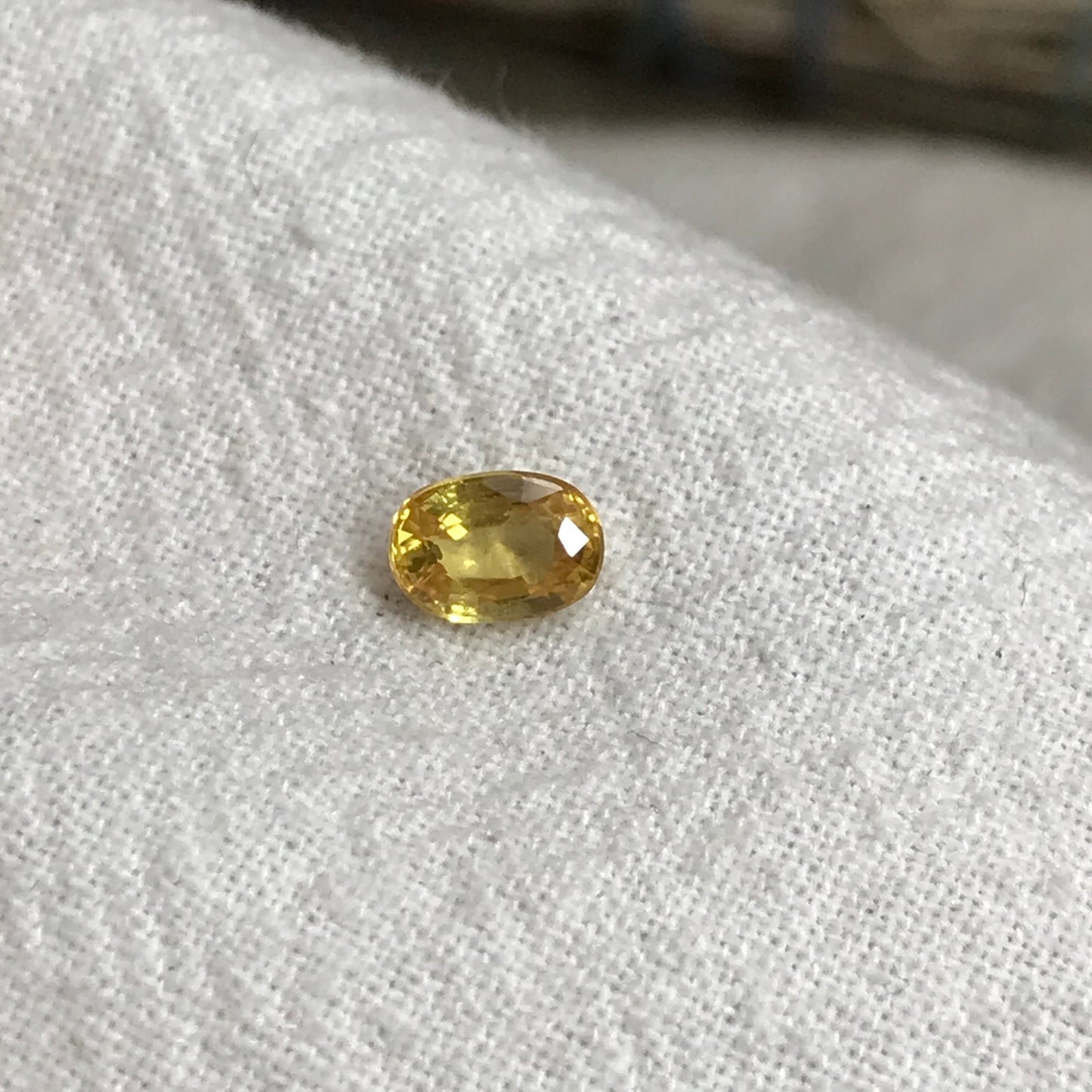 Natural Yellow Sapphire 0.67 Carat 5.8x4.1mm Oval Cut, Beryllium Treated Sapphire, Faceted Loose Gemstone, BE Treated
