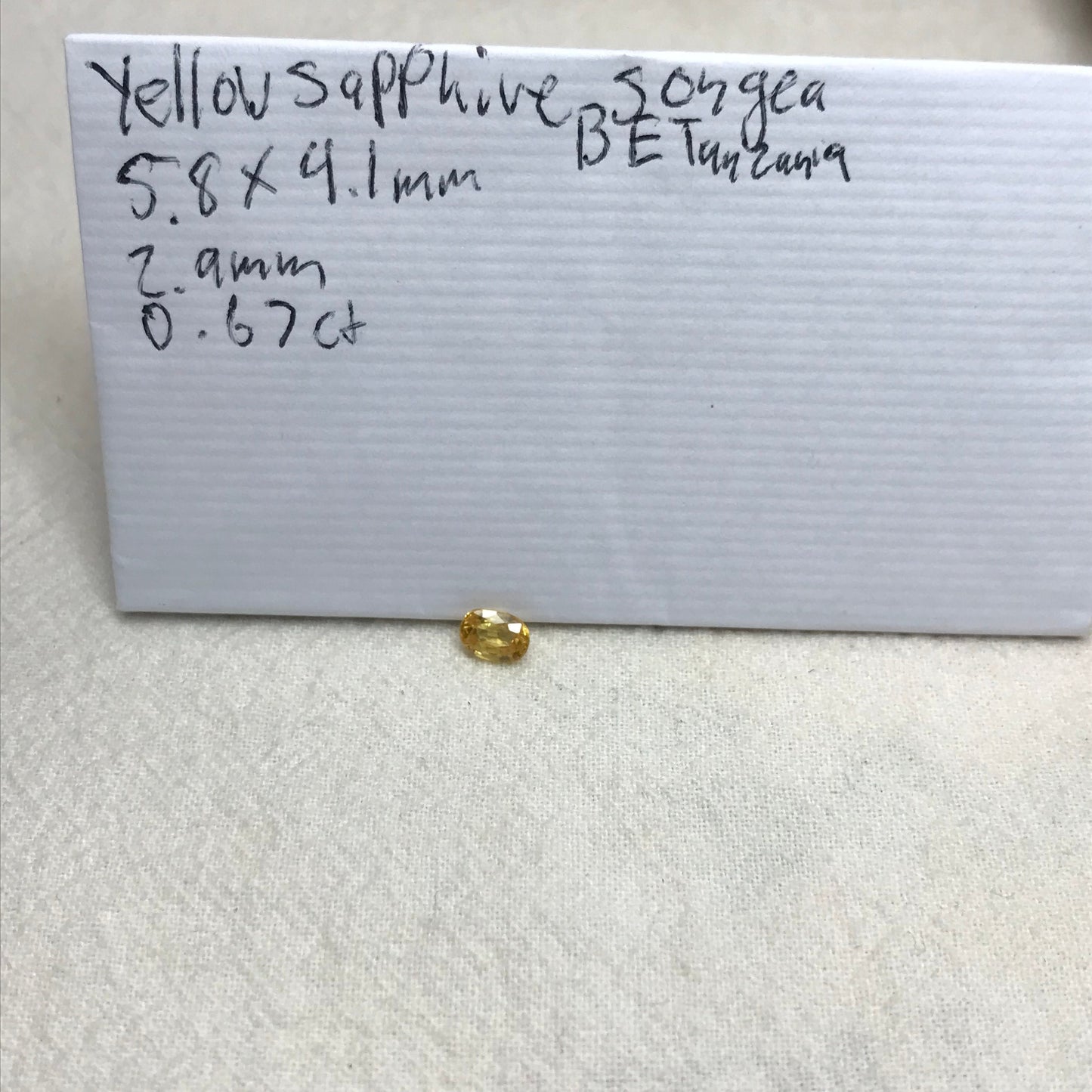 Natural Yellow Sapphire 0.67 Carat 5.8x4.1mm Oval Cut, Beryllium Treated Sapphire, Faceted Loose Gemstone, BE Treated