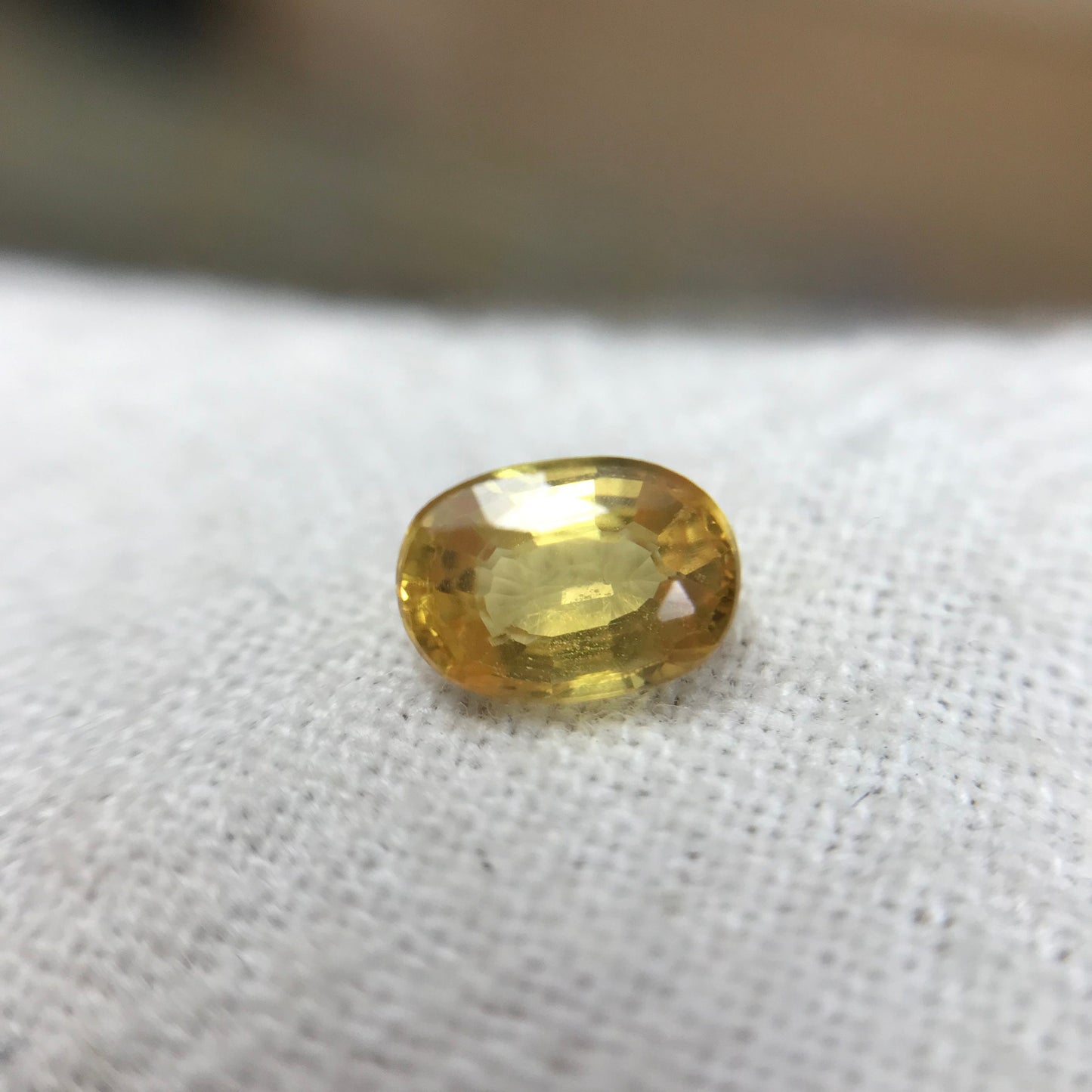 Natural Yellow Sapphire 0.67 Carat 5.8x4.1mm Oval Cut, Beryllium Treated Sapphire, Faceted Loose Gemstone, BE Treated