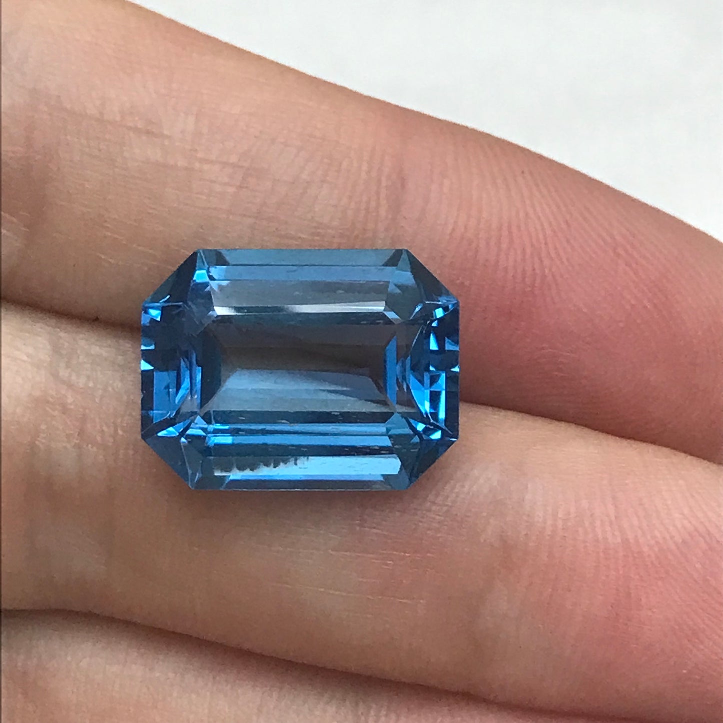 16x12mm Blue Topaz 14.47 Ct, Emerald Cut Loose Real Topaz, Reclaimed Faceted Gemstone, December Birthstone,
