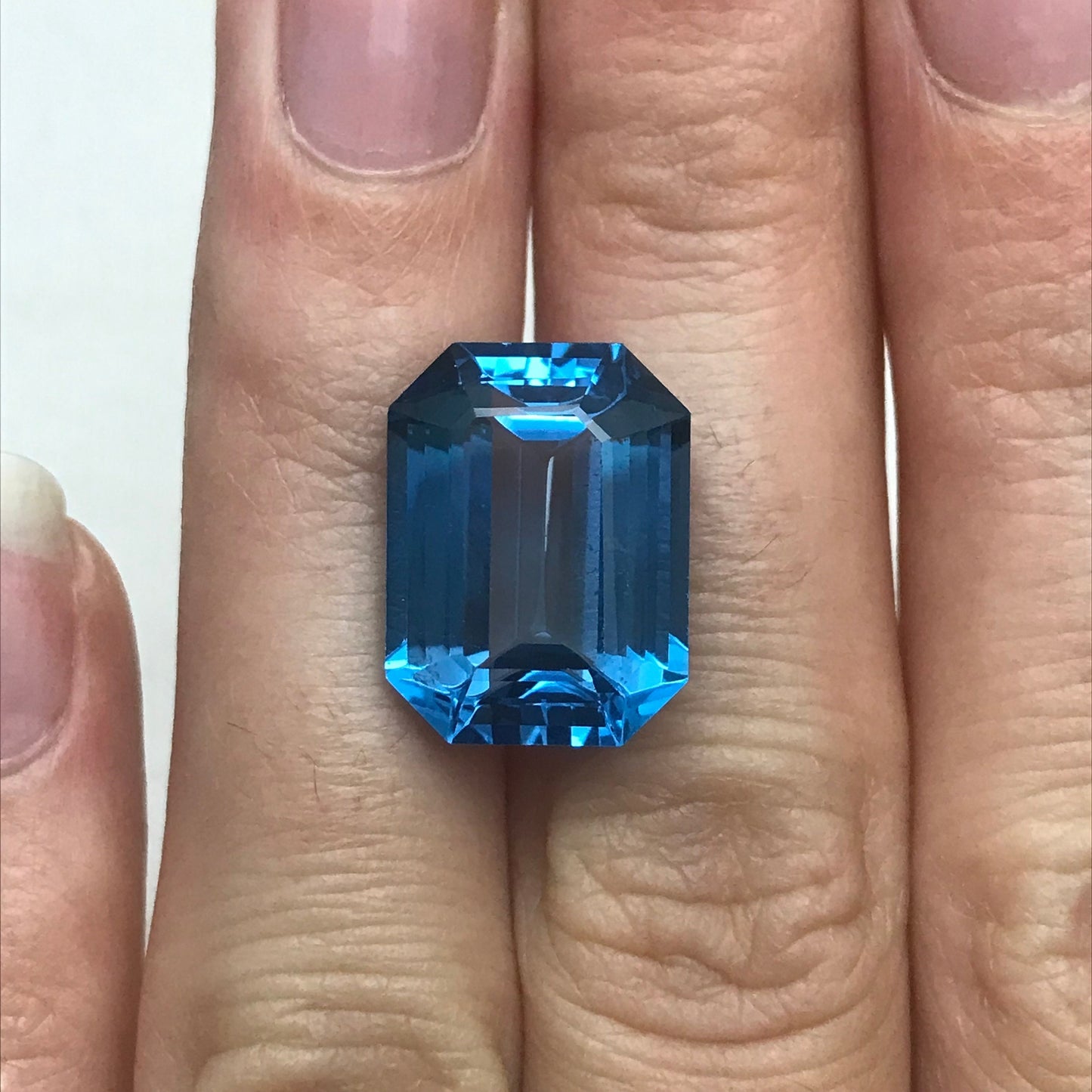 16x12mm Blue Topaz 14.47 Ct, Emerald Cut Loose Real Topaz, Reclaimed Faceted Gemstone, December Birthstone,