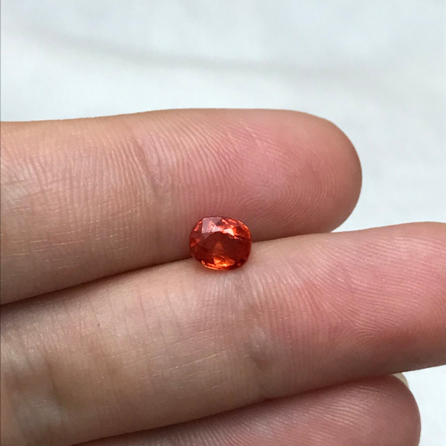 1.15 Ct Natural Orange Sapphire 6x5mm Oval Cut Faceted Gem Loose Reddish Orange Gemstone Earth Mined Beryllium Treated