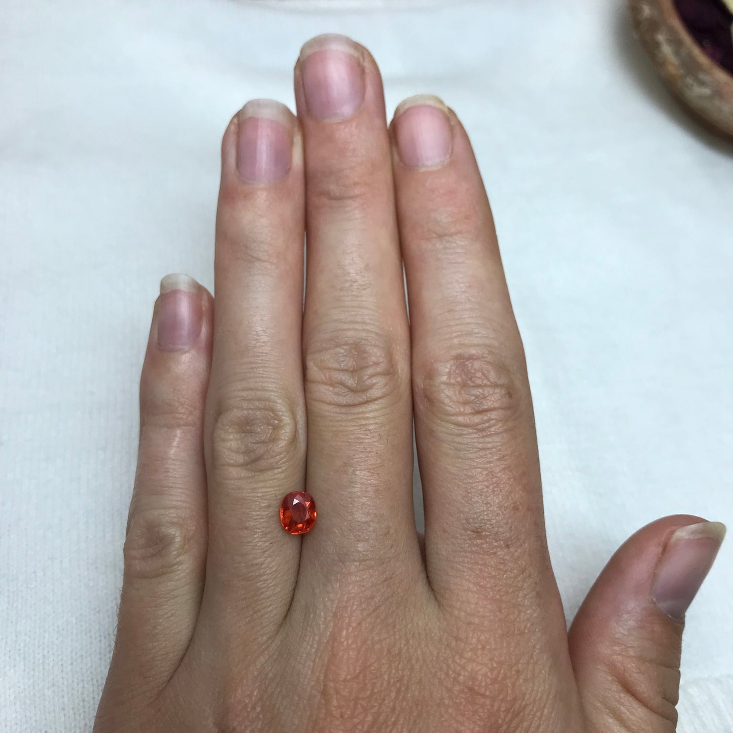 1.15 Ct Natural Orange Sapphire 6x5mm Oval Cut Faceted Gem Loose Reddish Orange Gemstone Earth Mined Beryllium Treated