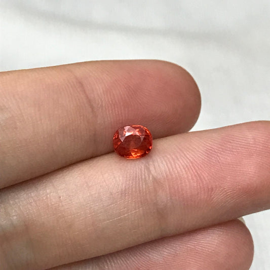 1.15 Ct Natural Orange Sapphire 6x5mm Oval Cut Faceted Gem Loose Reddish Orange Gemstone Earth Mined Beryllium Treated