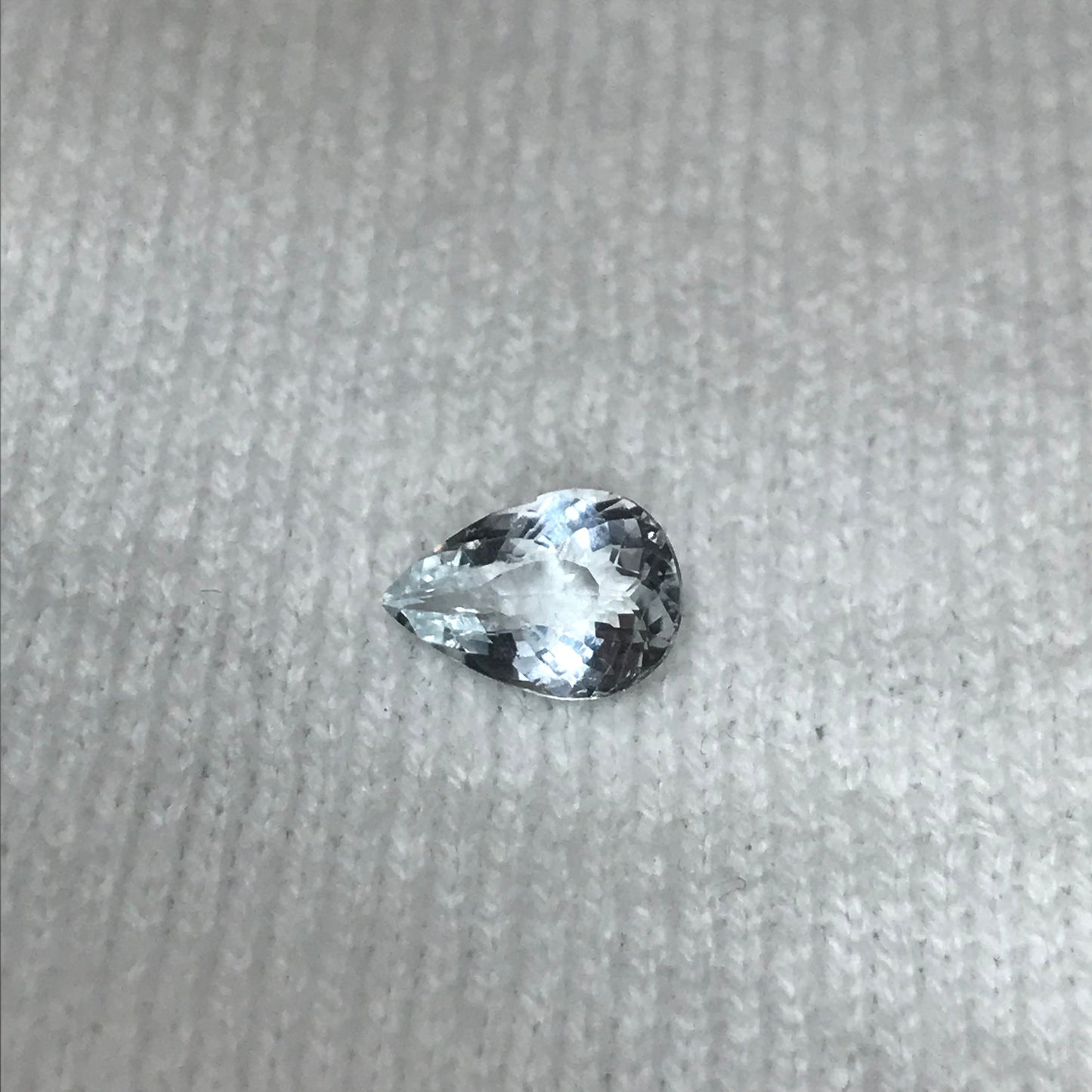 1.77 carat Natural Aquamarine, 10.4x7.2mm, Chipped Light Blue Pear Cut Loose Gem Faceted Gemstone Beryl March Birthstone