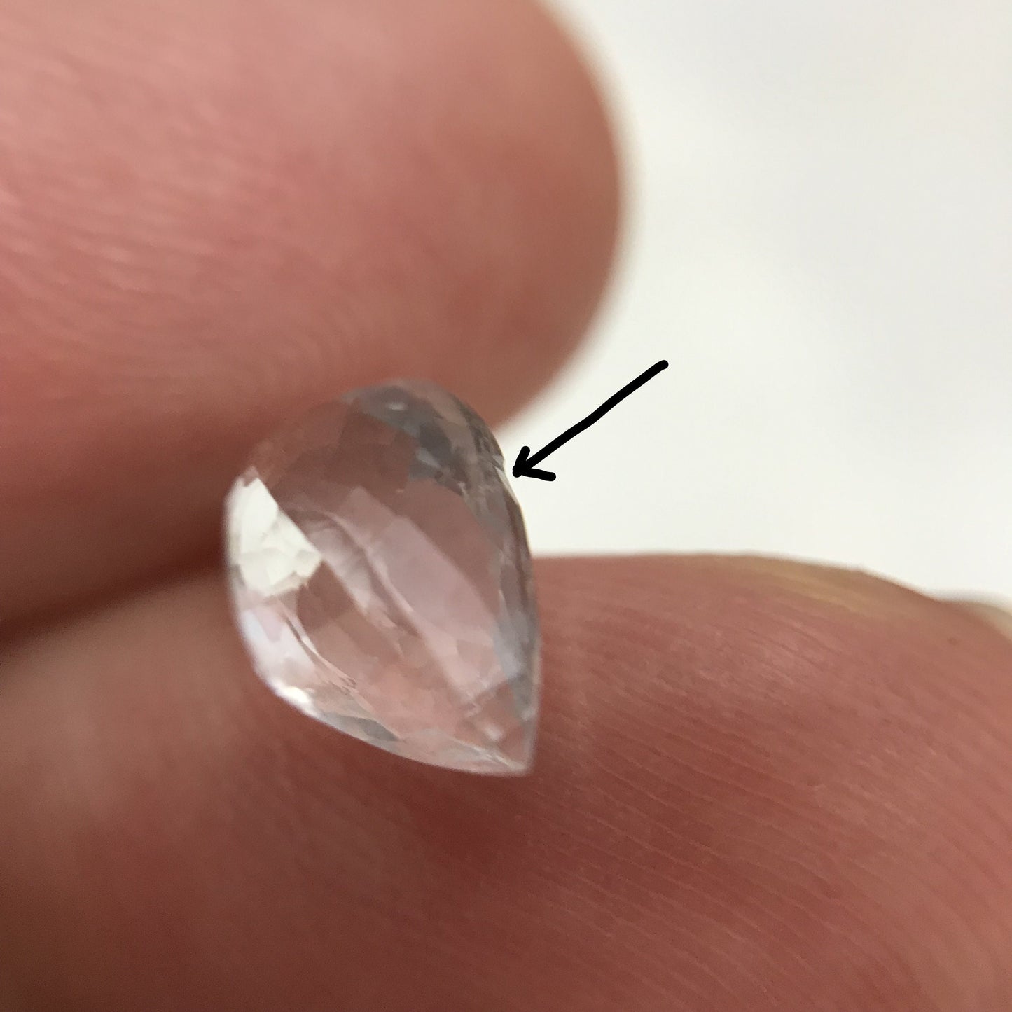 1.77 carat Natural Aquamarine, 10.4x7.2mm, Chipped Light Blue Pear Cut Loose Gem Faceted Gemstone Beryl March Birthstone